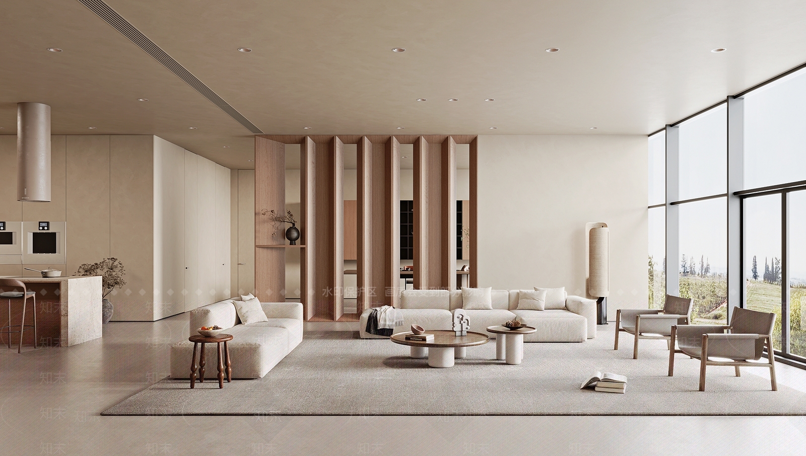 侘寂风家居客厅3D模型下载【ID:1144190704】