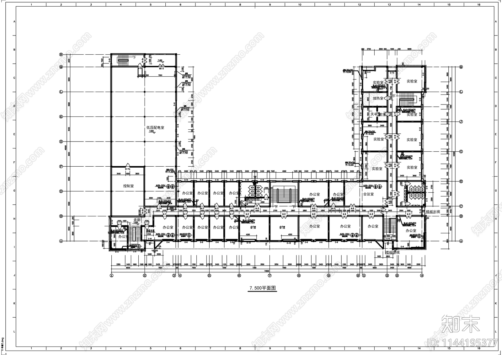 化工公司环氧丙烷办公综合楼建筑cad施工图下载【ID:1144195377】