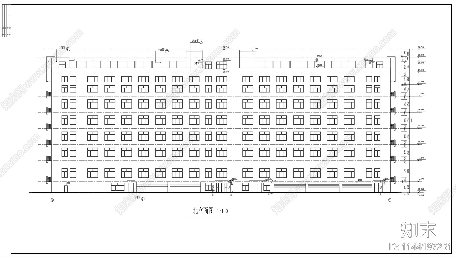 混凝土框架结构就业培训办公楼建筑施工图下载【ID:1144197251】