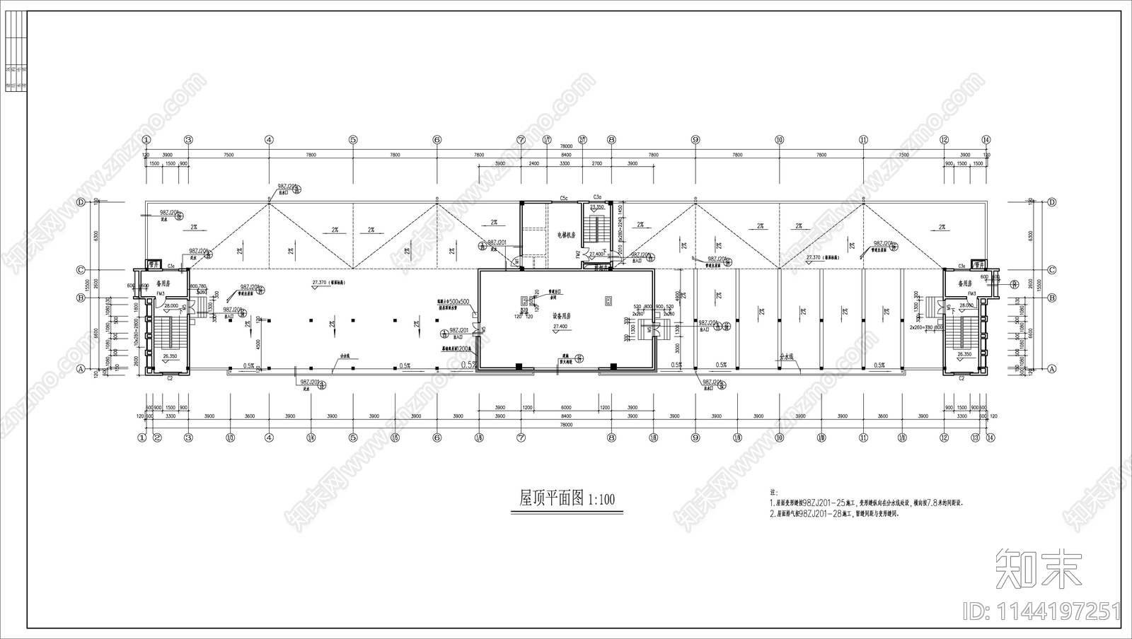 混凝土框架结构就业培训办公楼建筑施工图下载【ID:1144197251】