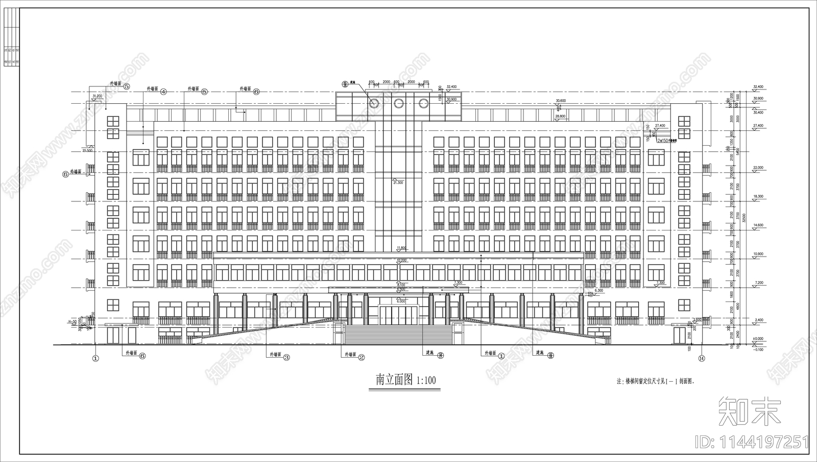 混凝土框架结构就业培训办公楼建筑施工图下载【ID:1144197251】