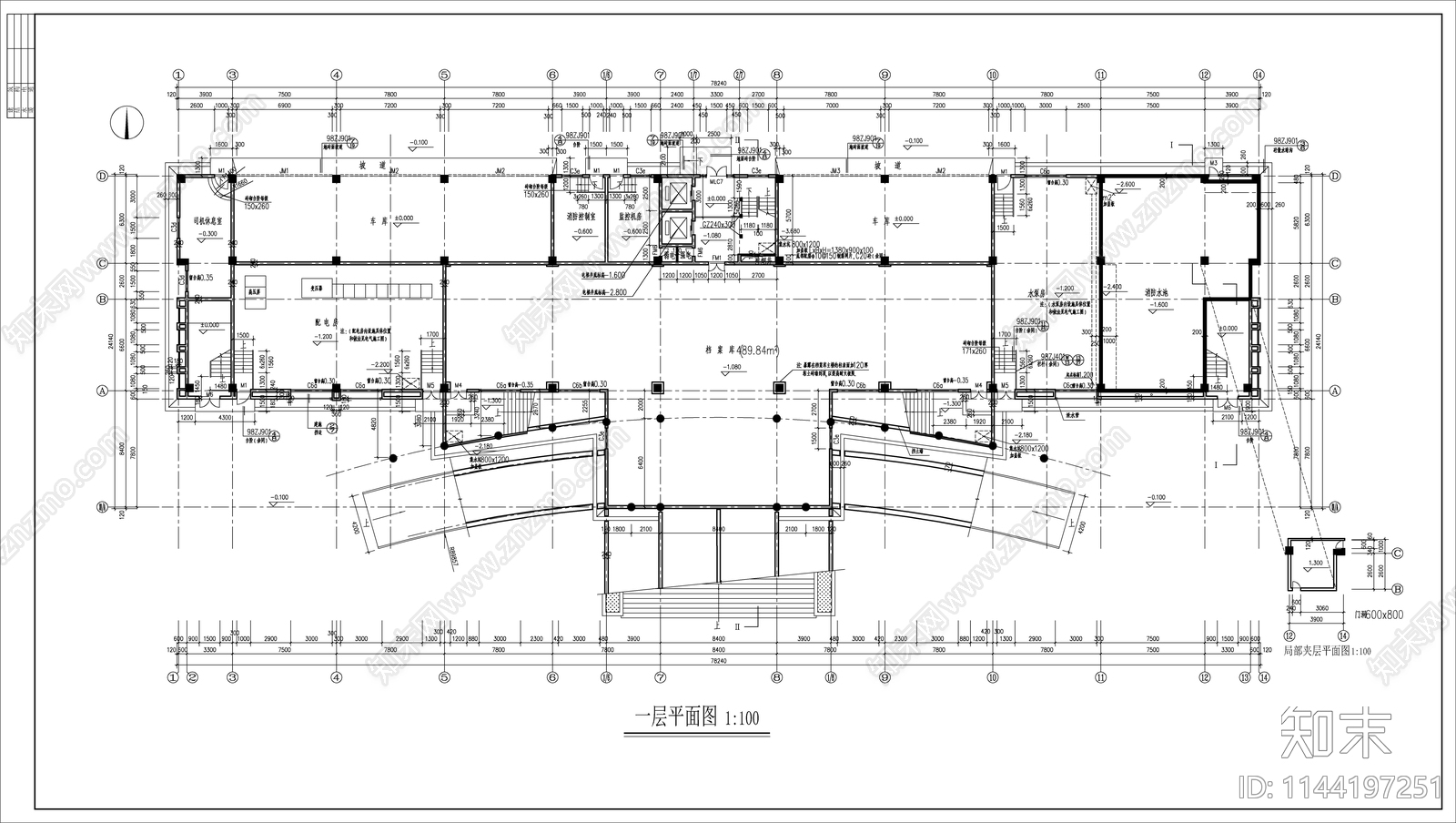 混凝土框架结构就业培训办公楼建筑施工图下载【ID:1144197251】