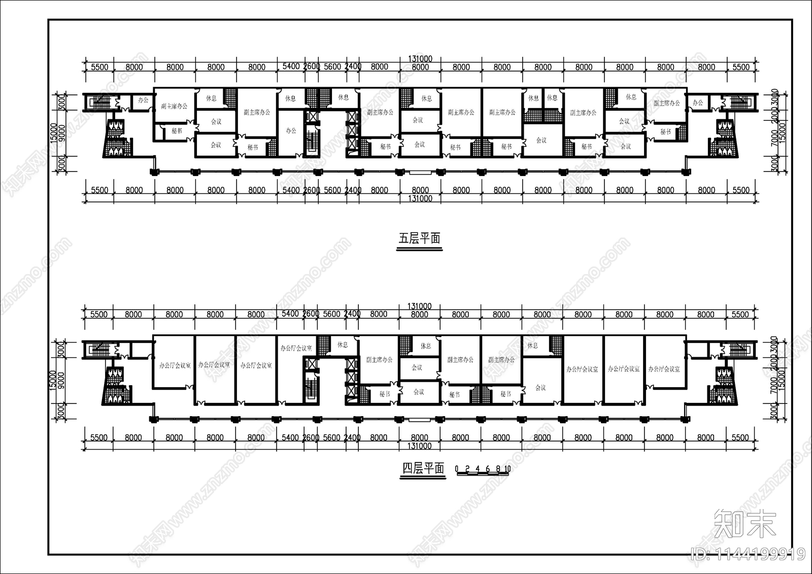 7层武警办公楼建筑cad施工图下载【ID:1144199919】