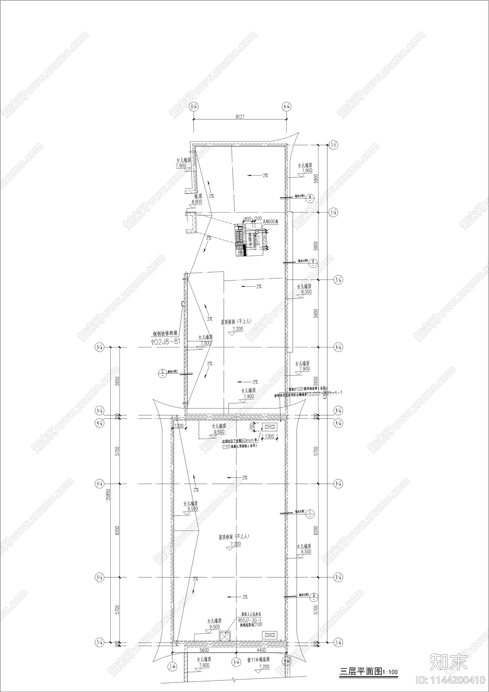 小区入口及配套商业楼建筑cad施工图下载【ID:1144200410】