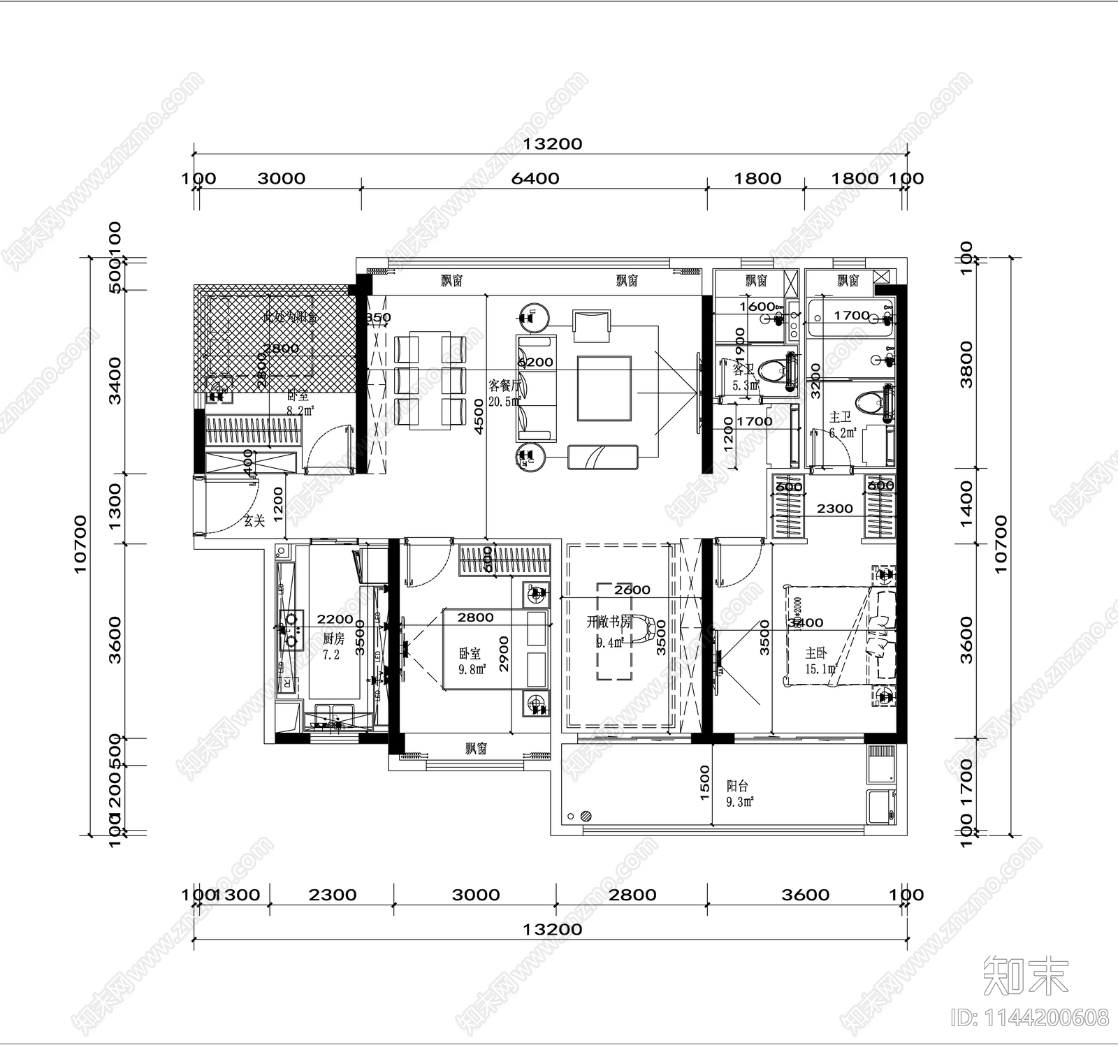 深圳强化设计住宅标准化户型平面图施工图下载【ID:1144200608】