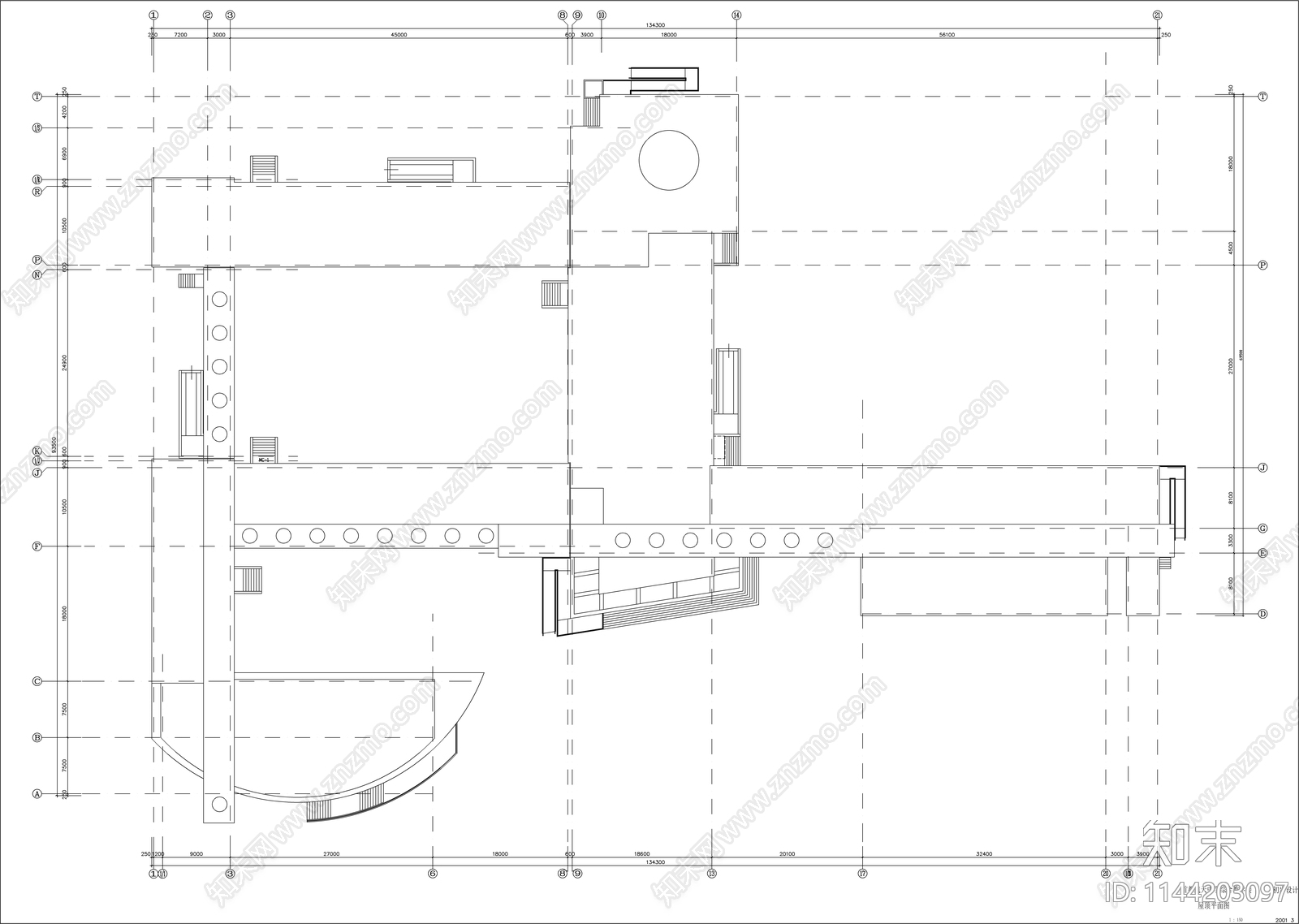 高中综合教学楼建筑cad施工图下载【ID:1144203097】