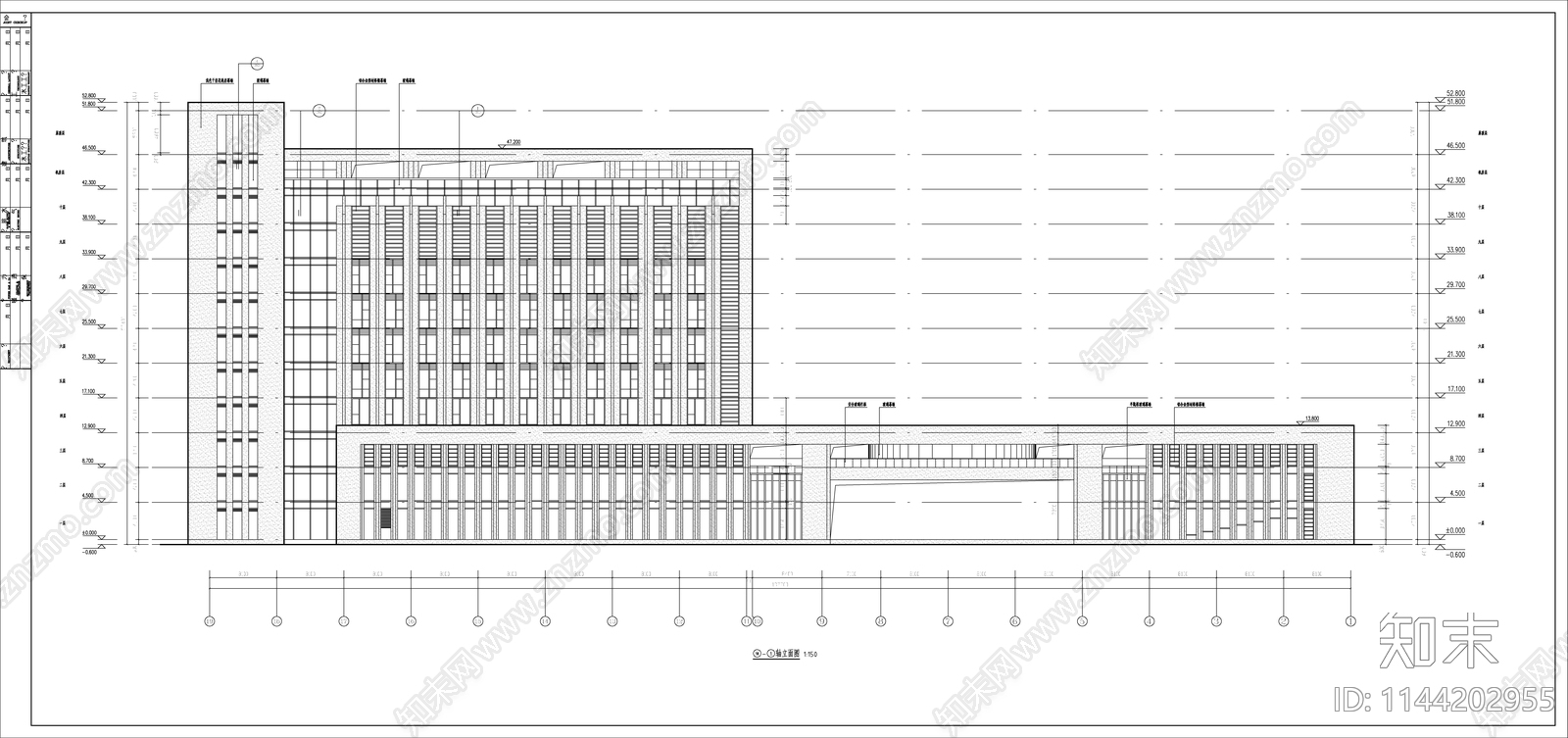 某特警综合指挥楼办公建筑cad施工图下载【ID:1144202955】