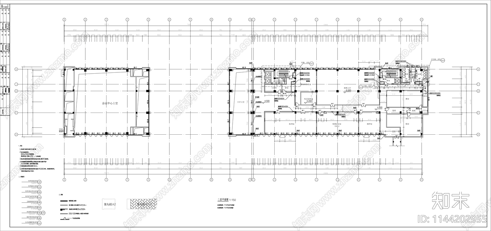 某特警综合指挥楼办公建筑cad施工图下载【ID:1144202955】