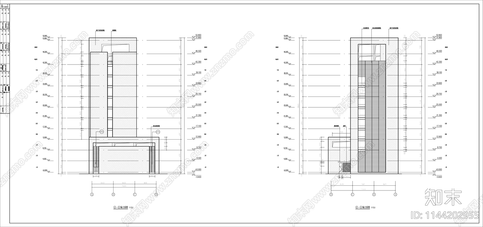某特警综合指挥楼办公建筑cad施工图下载【ID:1144202955】