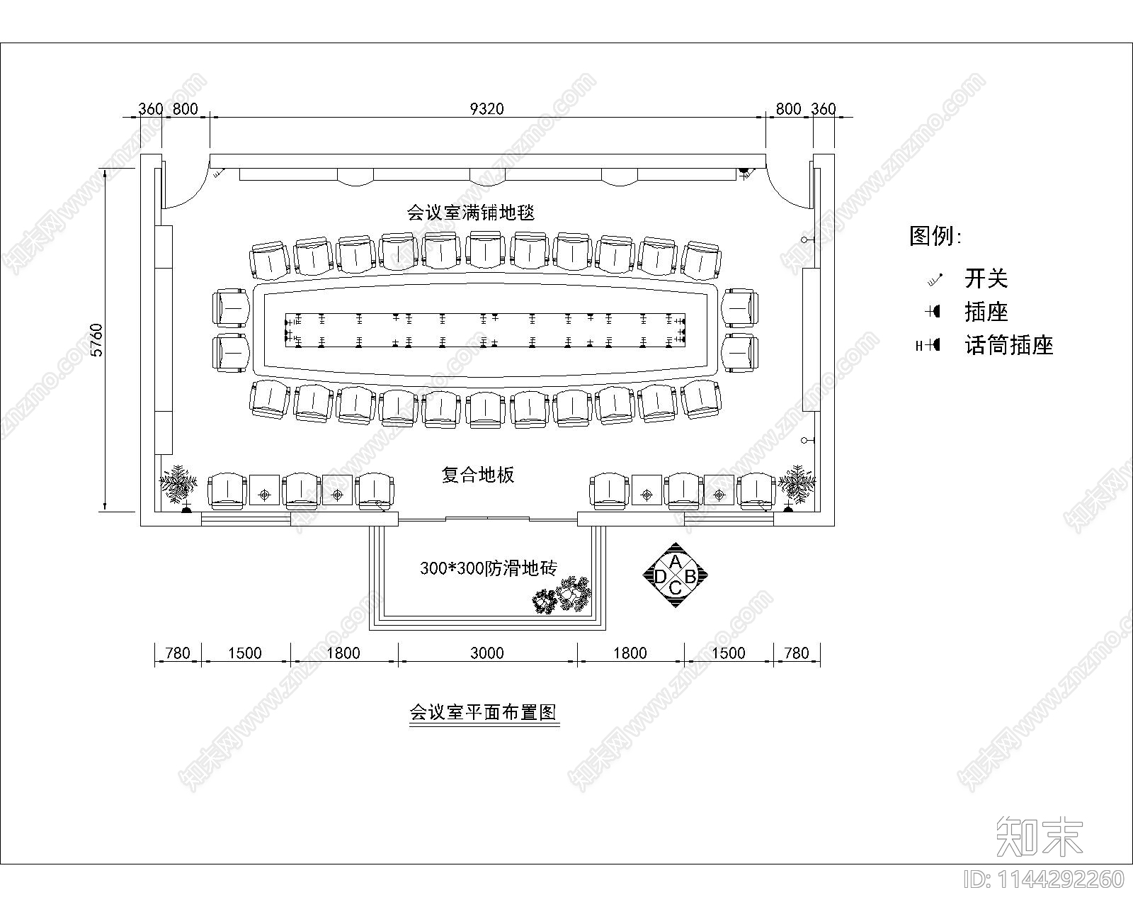 多功能会议室34套cad施工图下载【ID:1144292260】