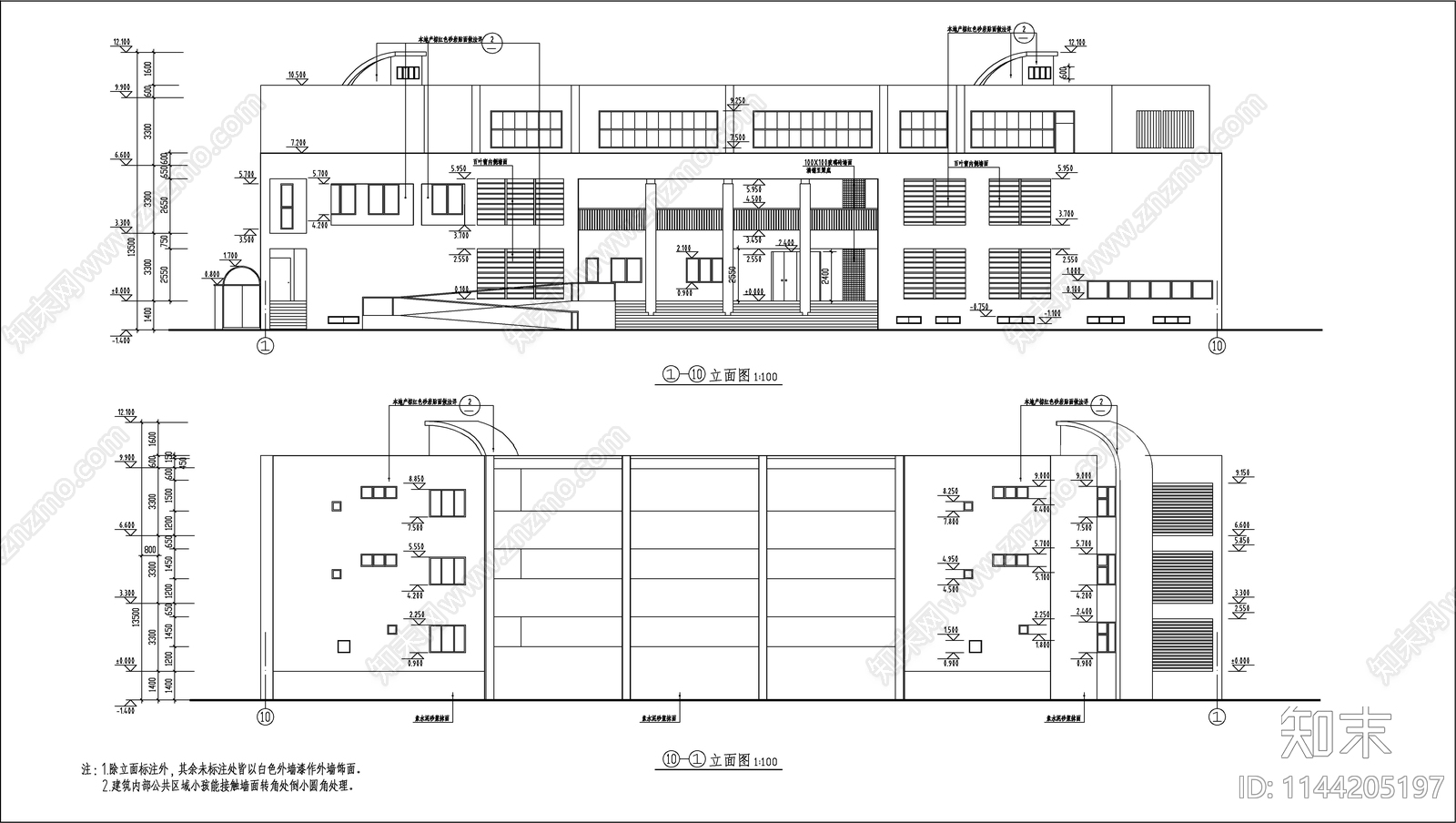 幼儿园建筑cad施工图下载【ID:1144205197】