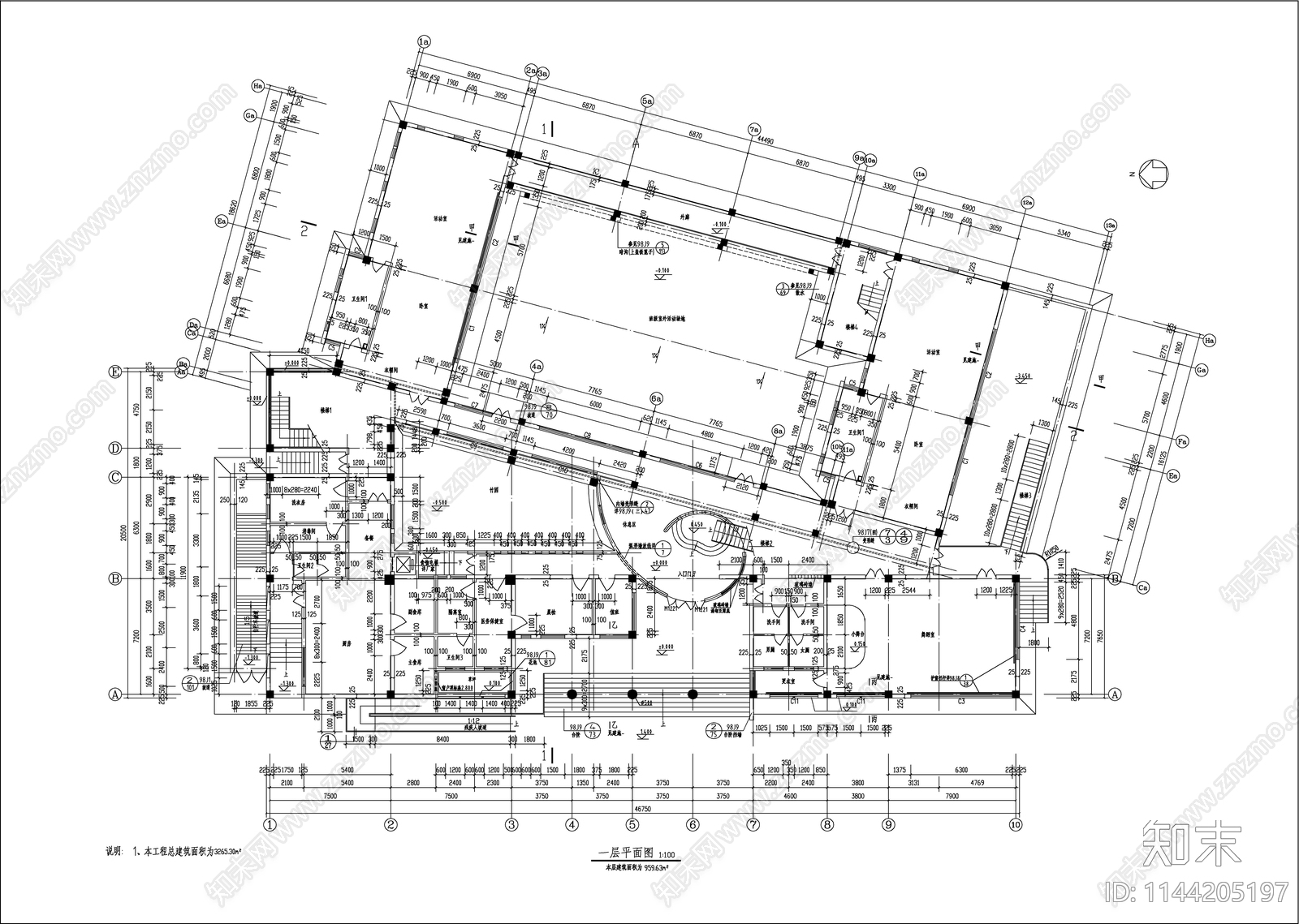 幼儿园建筑cad施工图下载【ID:1144205197】