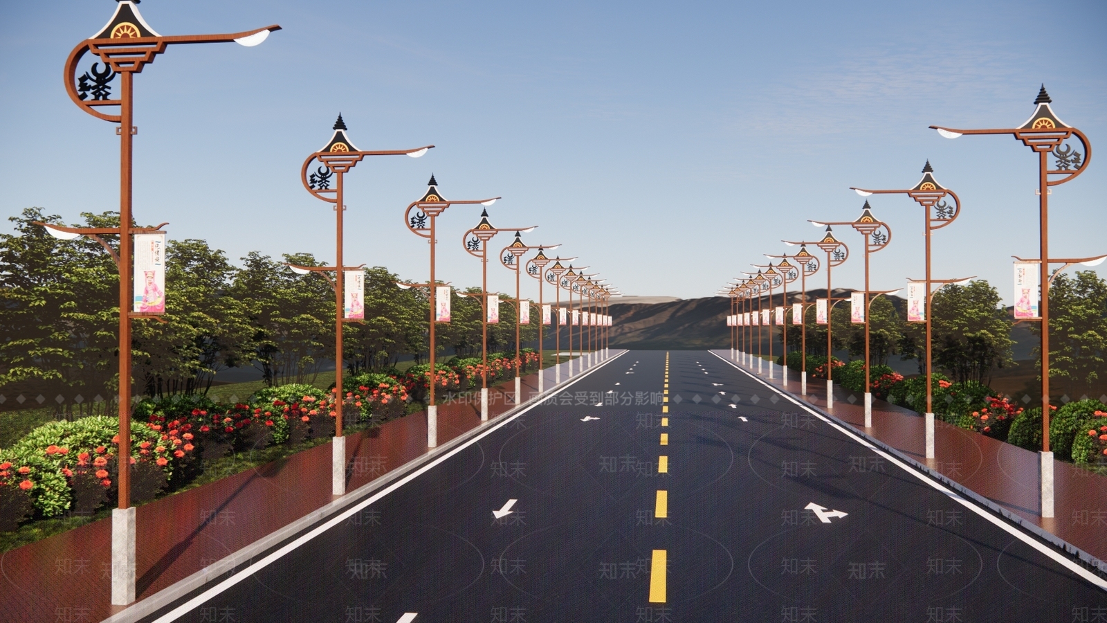 现代道路SU模型下载【ID:1144206354】