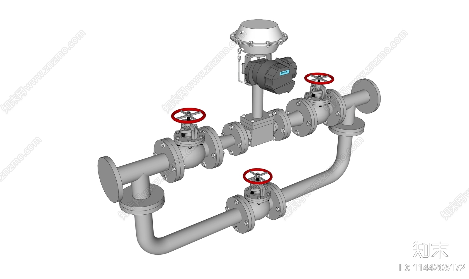 现代管道阀门零件组合SU模型下载【ID:1144206172】