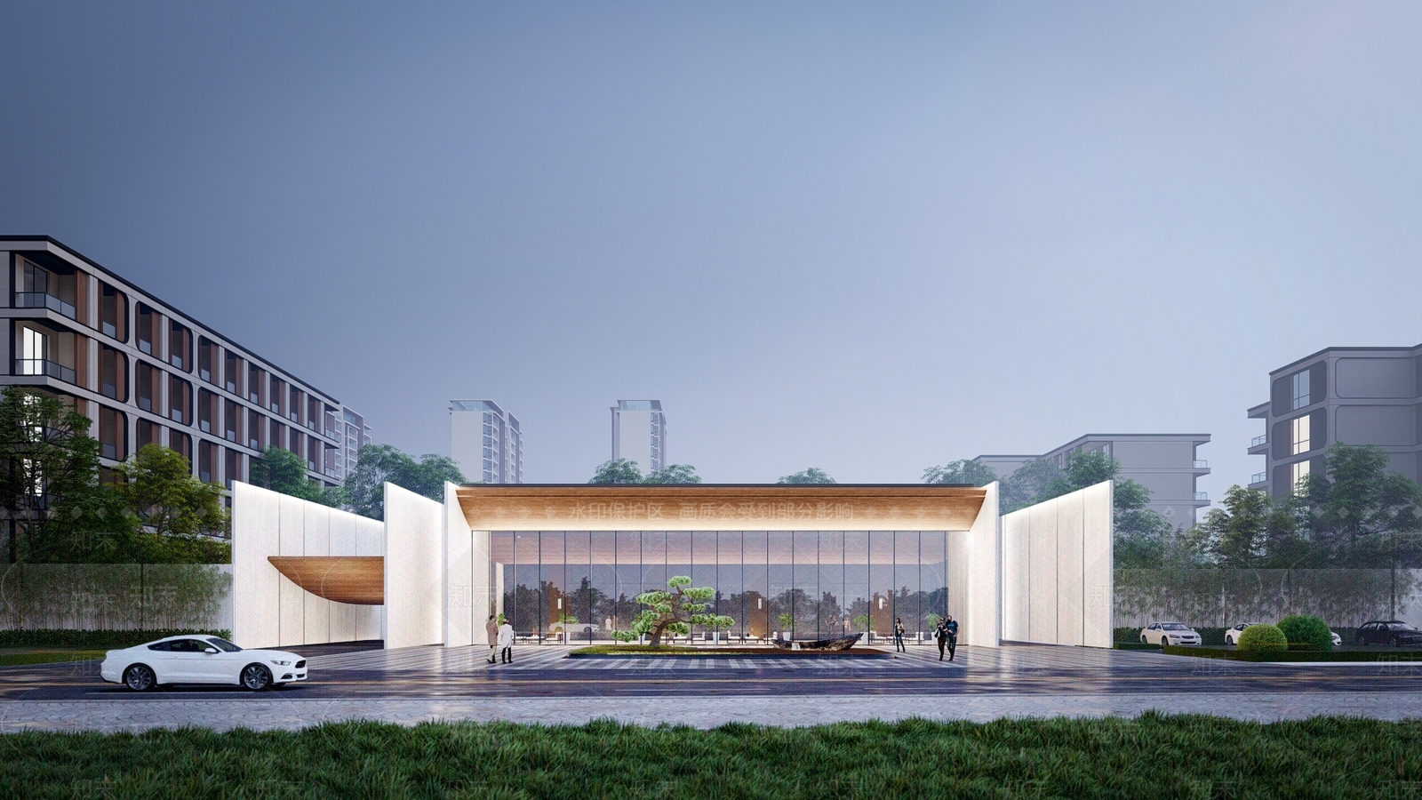 新中式售楼处建筑SU模型下载【ID:1144208678】
