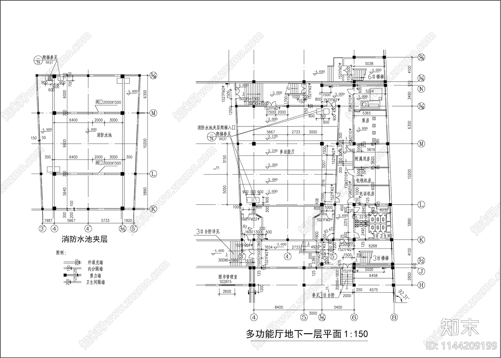 中学教学综合楼建筑cad施工图下载【ID:1144209199】
