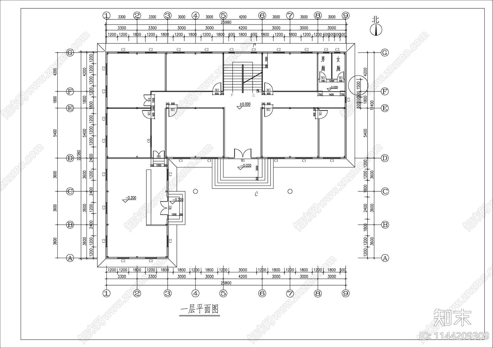 钢构办公楼建筑及结构施工图下载【ID:1144209309】