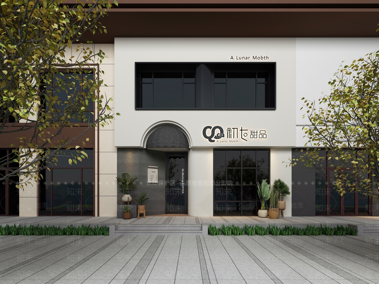 现代甜品面包店门头设计3D模型下载【ID:1144217515】