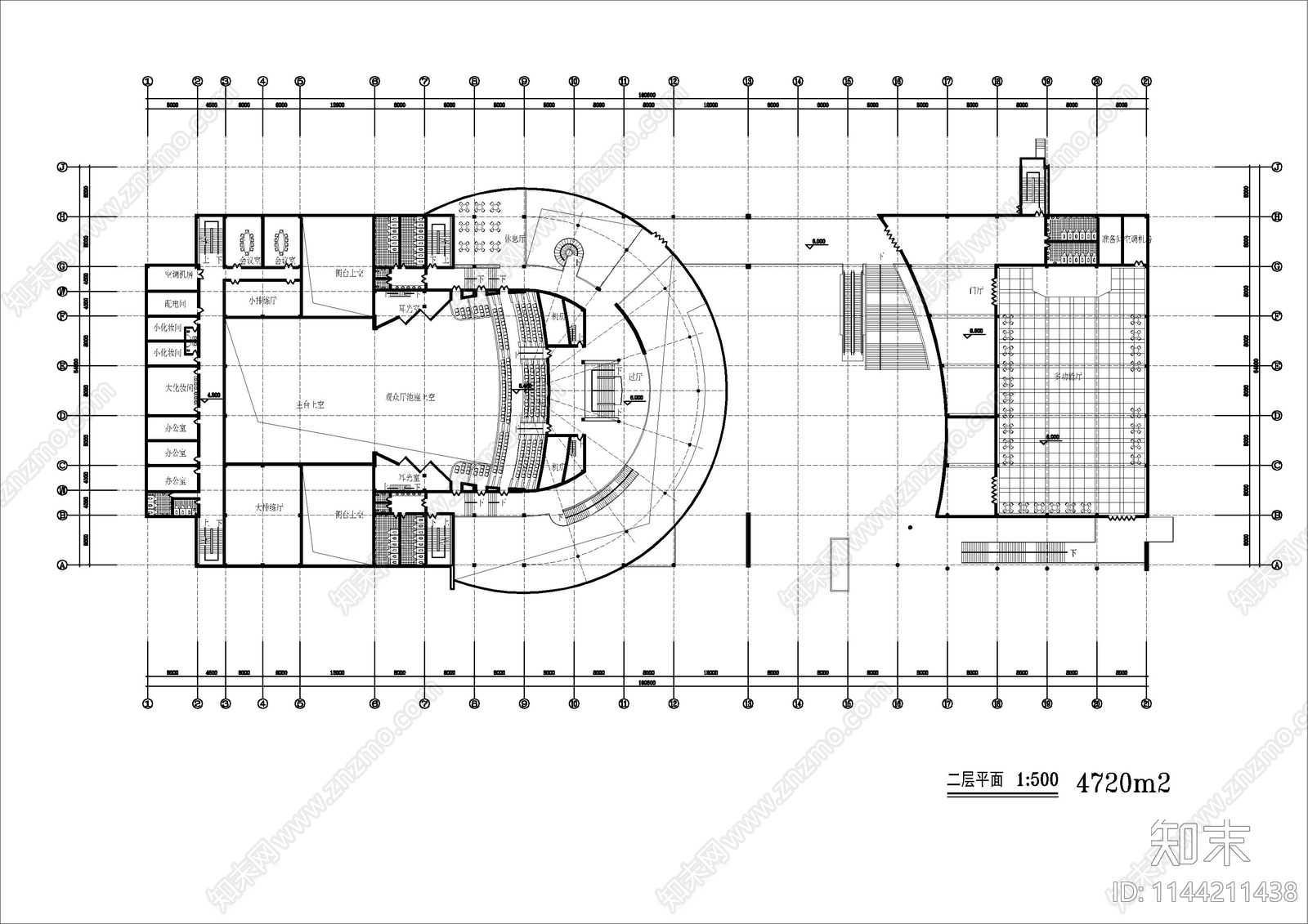 中小型影剧院建筑施工图下载【ID:1144211438】