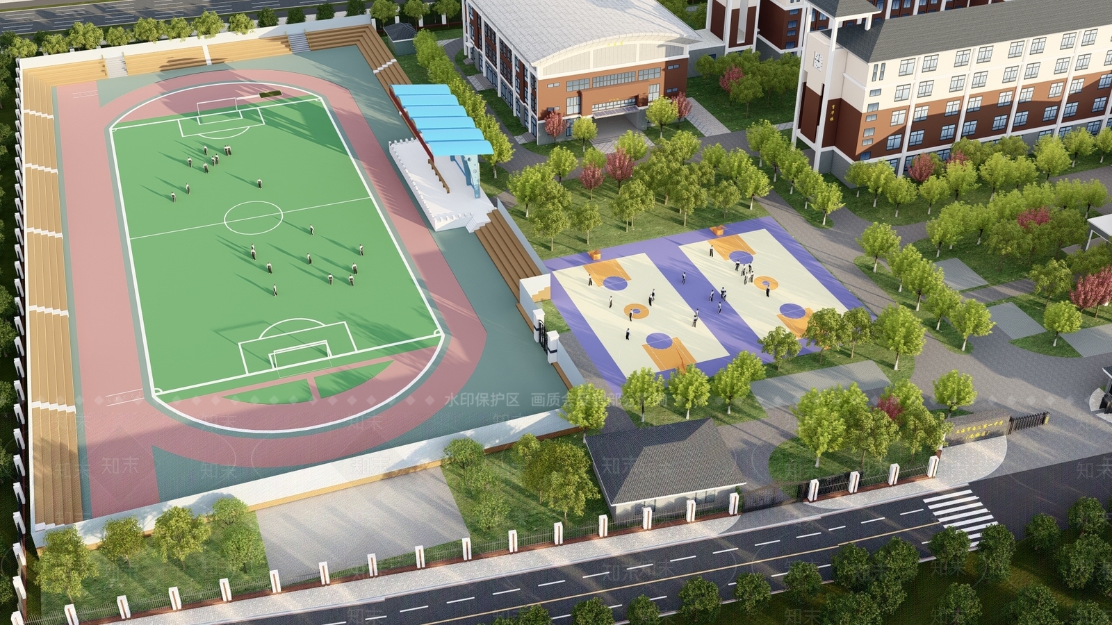 现代学校SU模型下载【ID:1144212268】