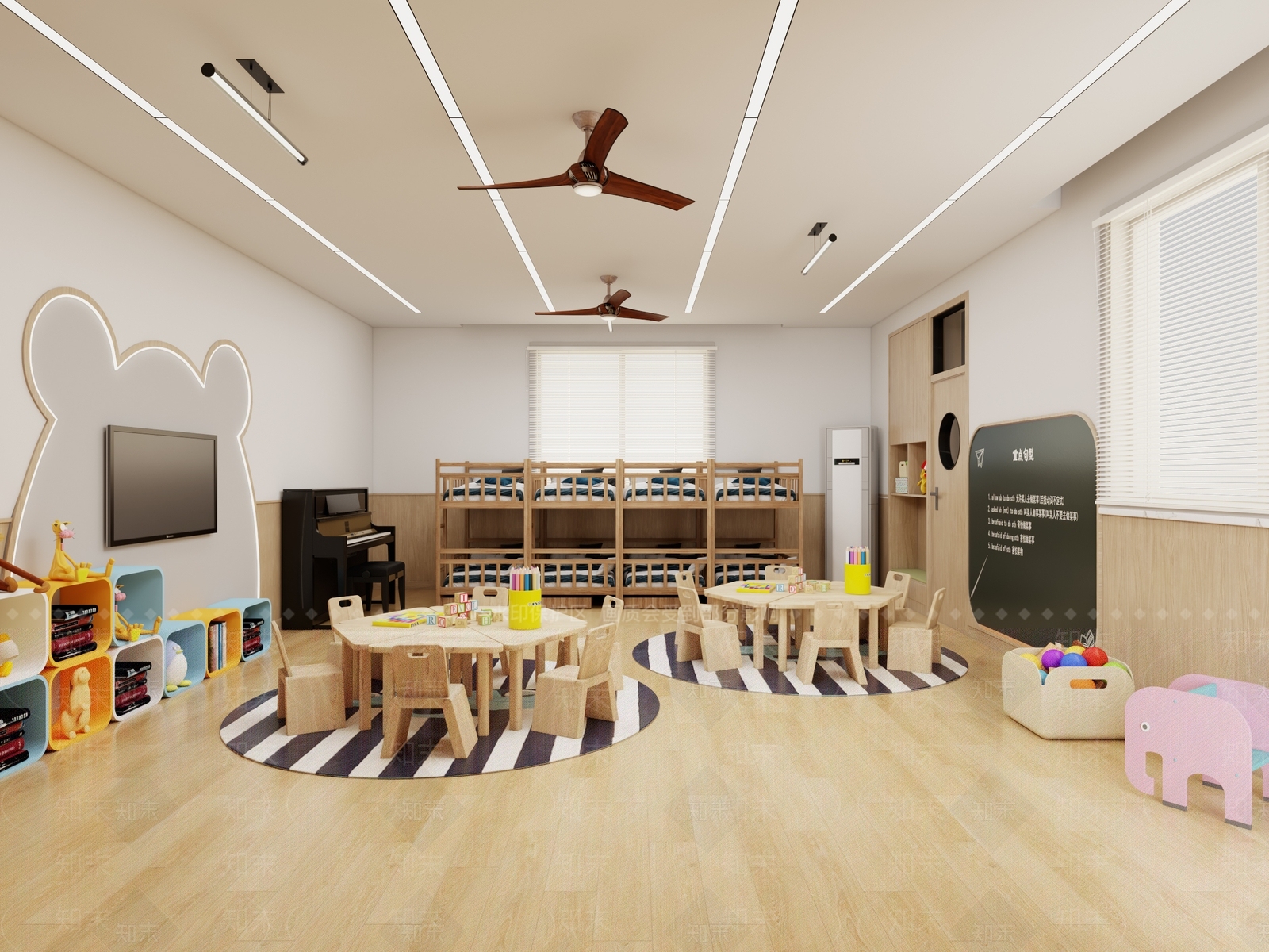现代幼儿园教室3D模型下载【ID:1144213990】