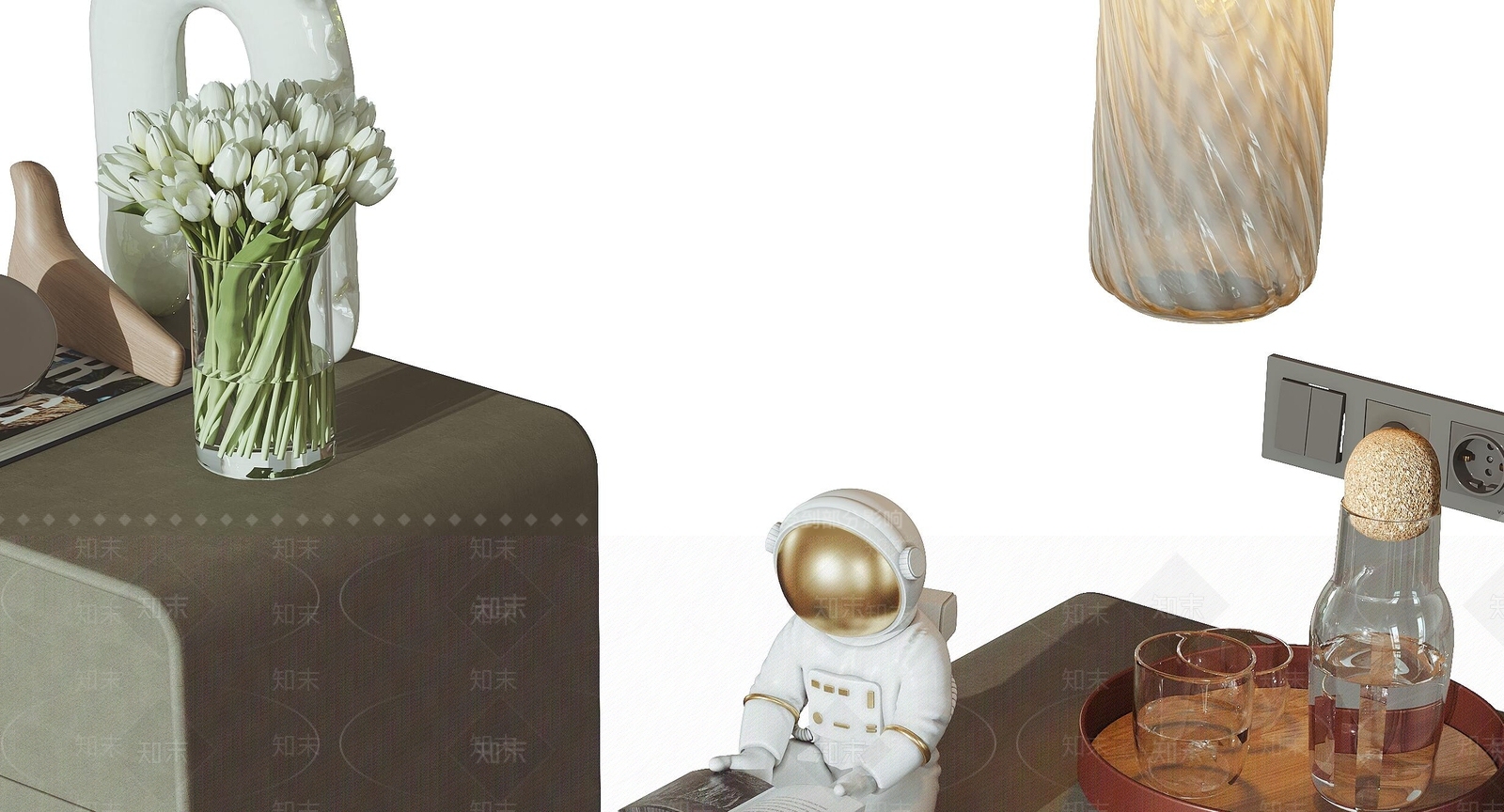 现代床头柜3D模型下载【ID:1144214474】