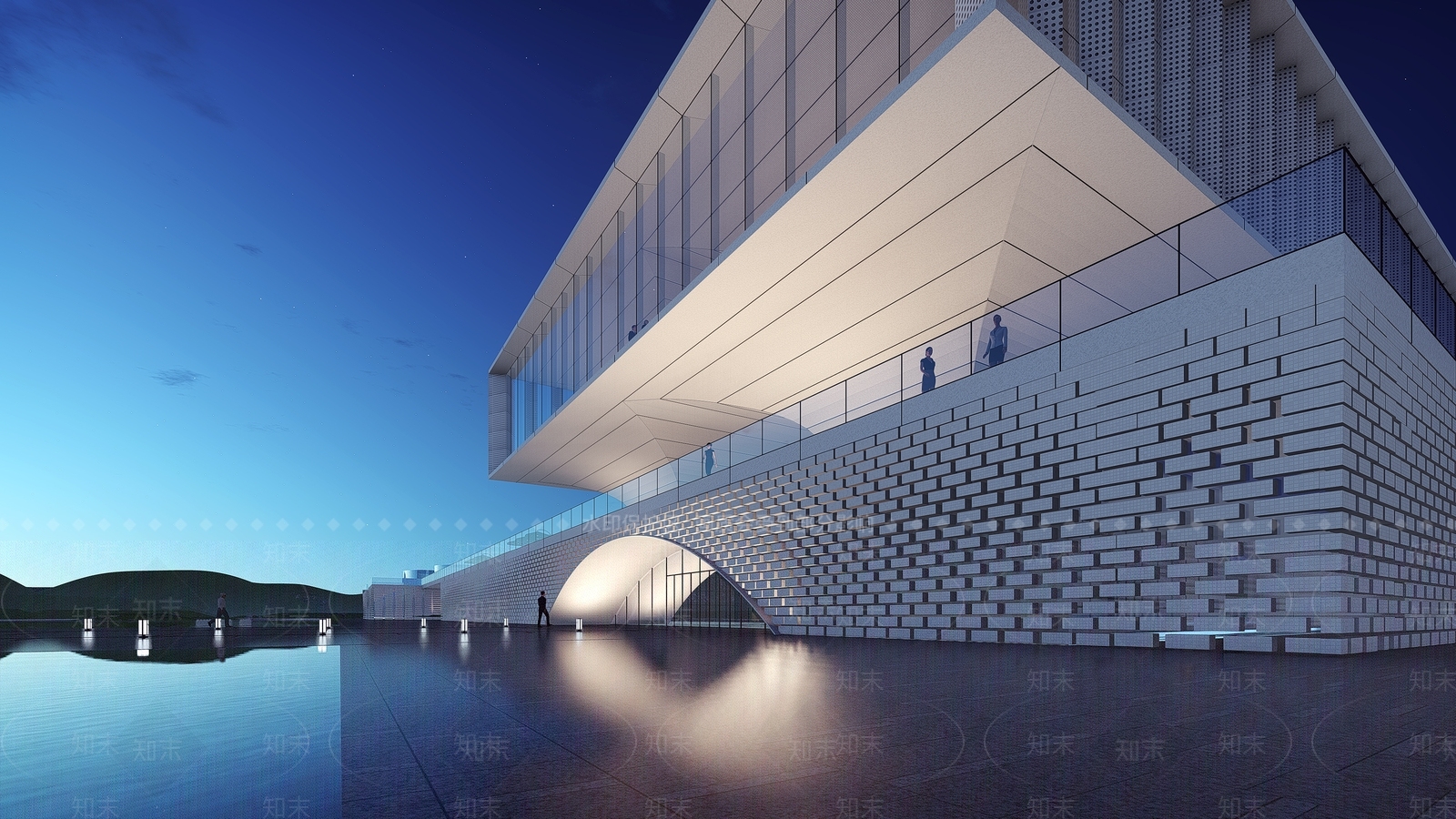 现代售楼处建筑SU模型下载【ID:1144214797】