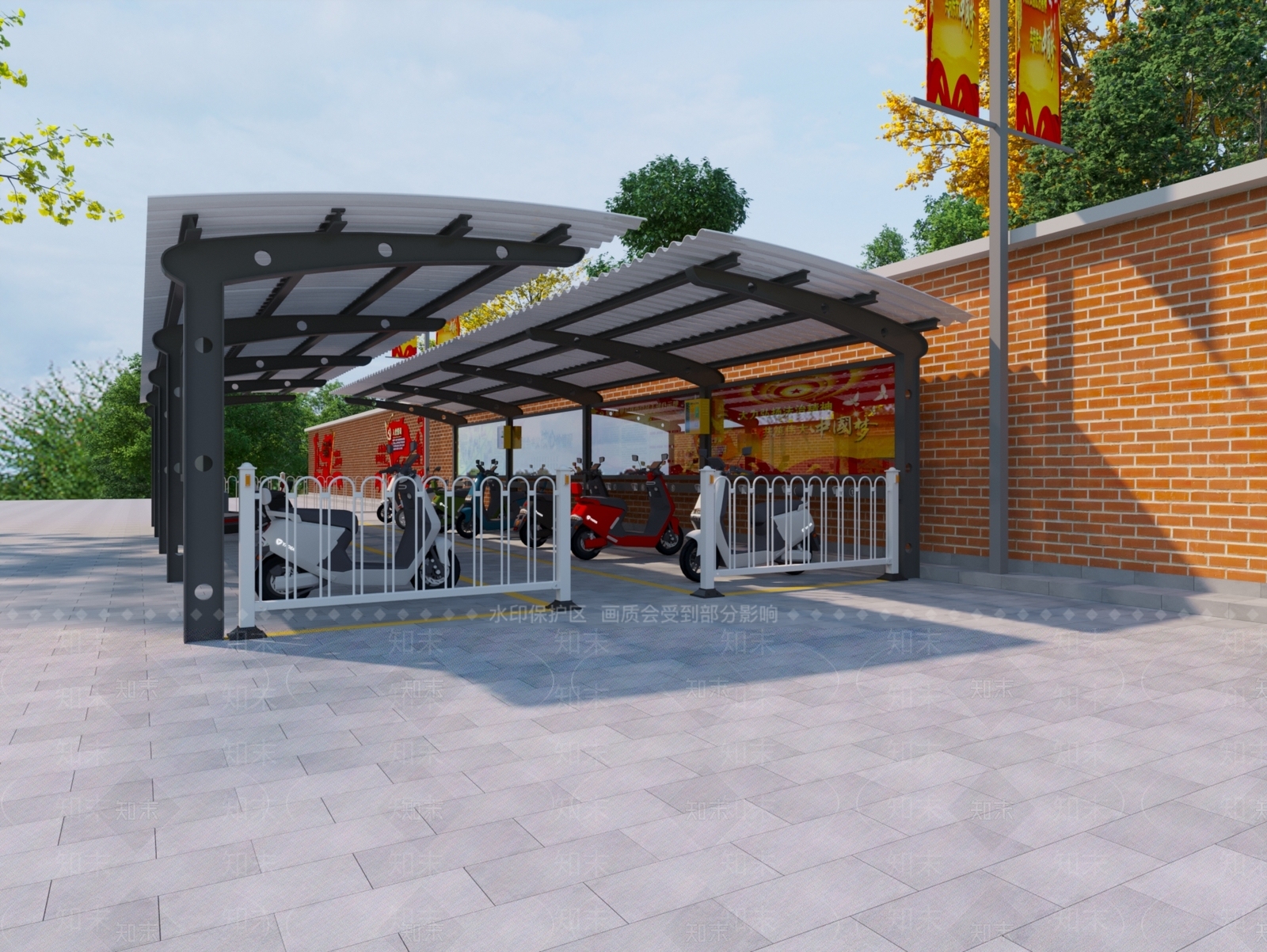 现代电动车停车场3D模型下载【ID:1144223456】