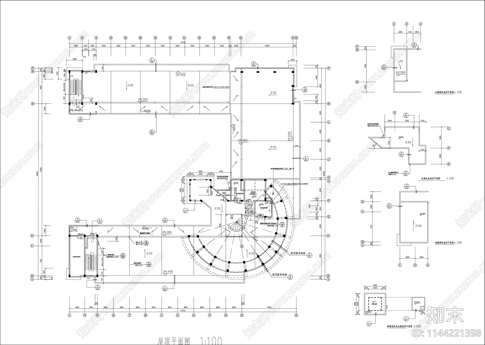 大学高层教学综合楼建筑cad施工图下载【ID:1144221398】