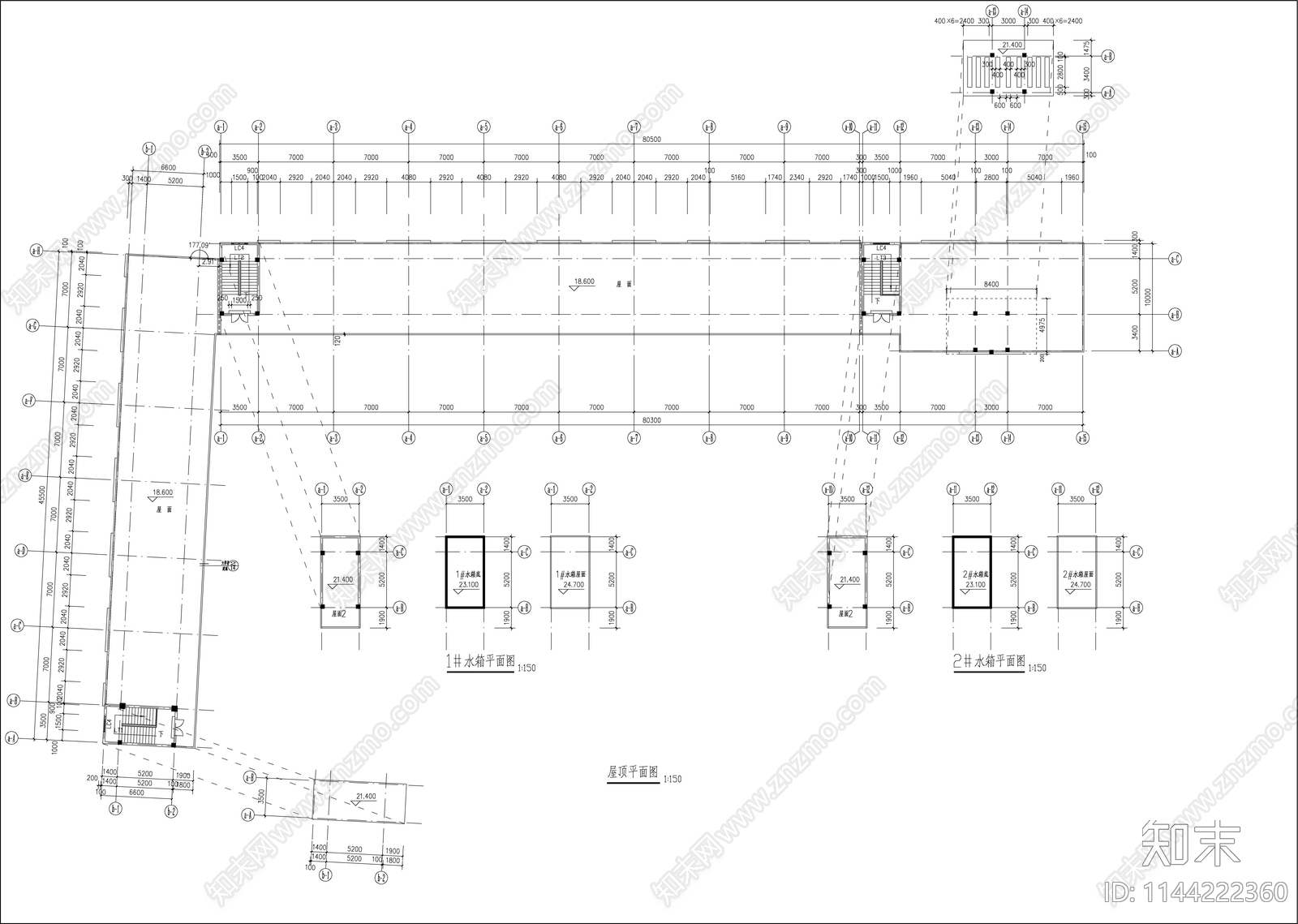 大学宿舍建筑cad施工图下载【ID:1144222360】