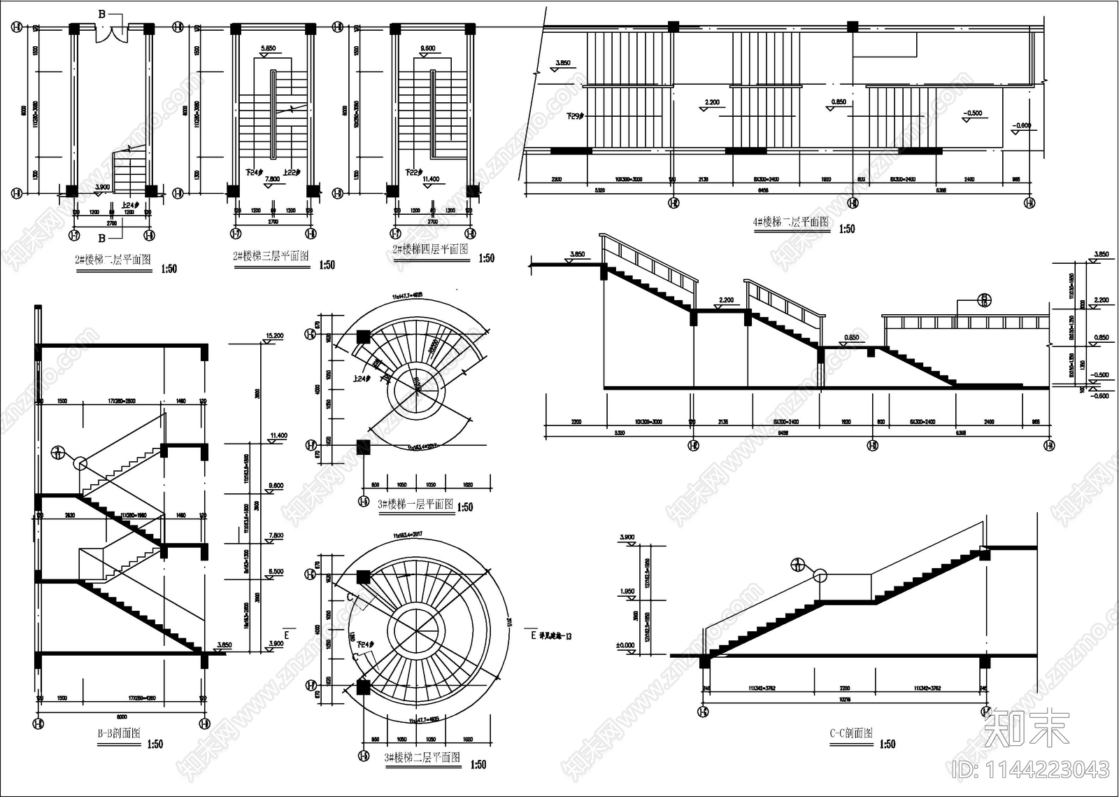 高校行政楼建筑cad施工图下载【ID:1144223043】