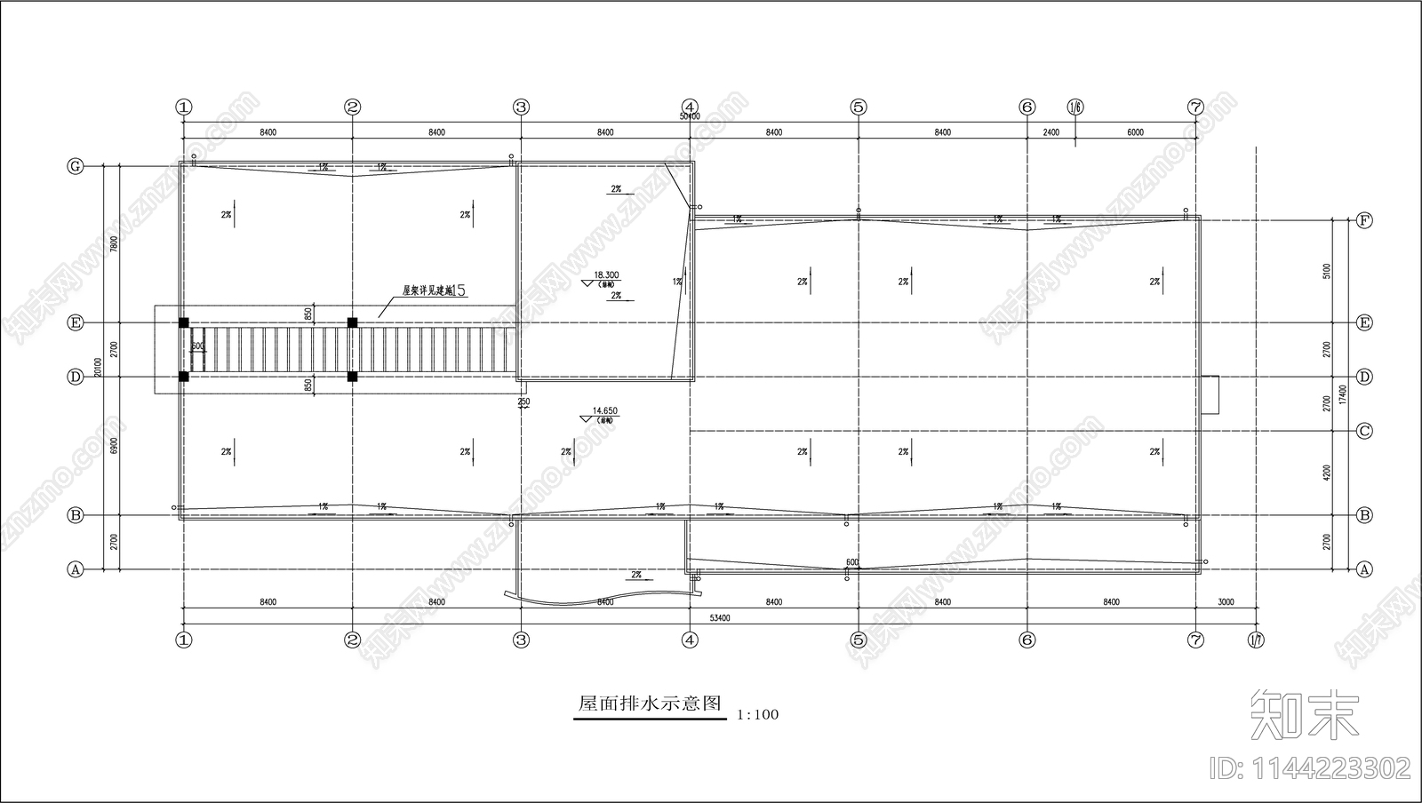 红旗小学教学楼建筑cad施工图下载【ID:1144223302】