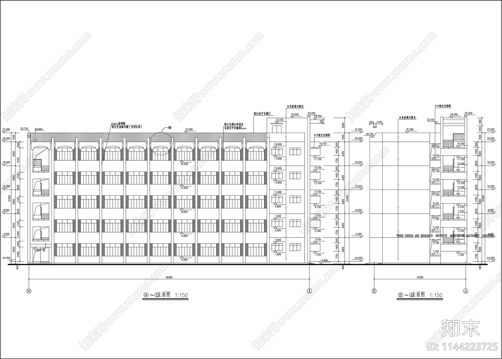 大学教学楼建筑cad施工图下载【ID:1144223725】