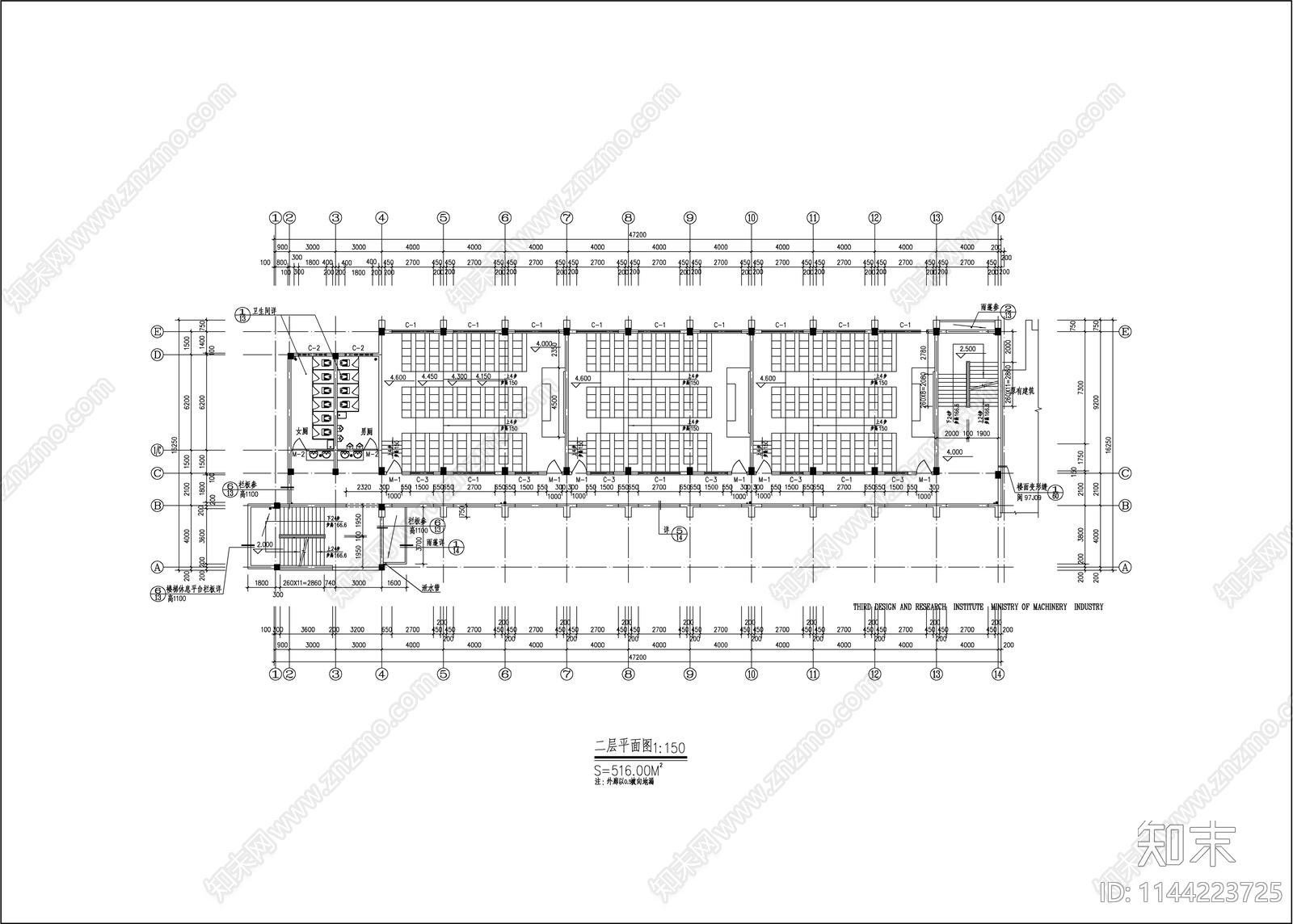 大学教学楼建筑cad施工图下载【ID:1144223725】