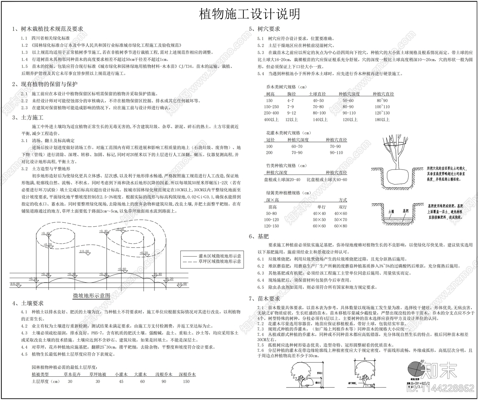 植物设计说明施工图下载【ID:1144228862】