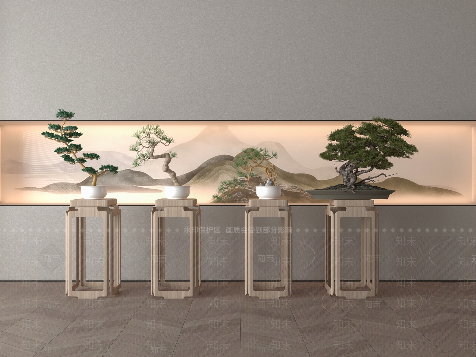 中式盆景3D模型下载【ID:1144229962】