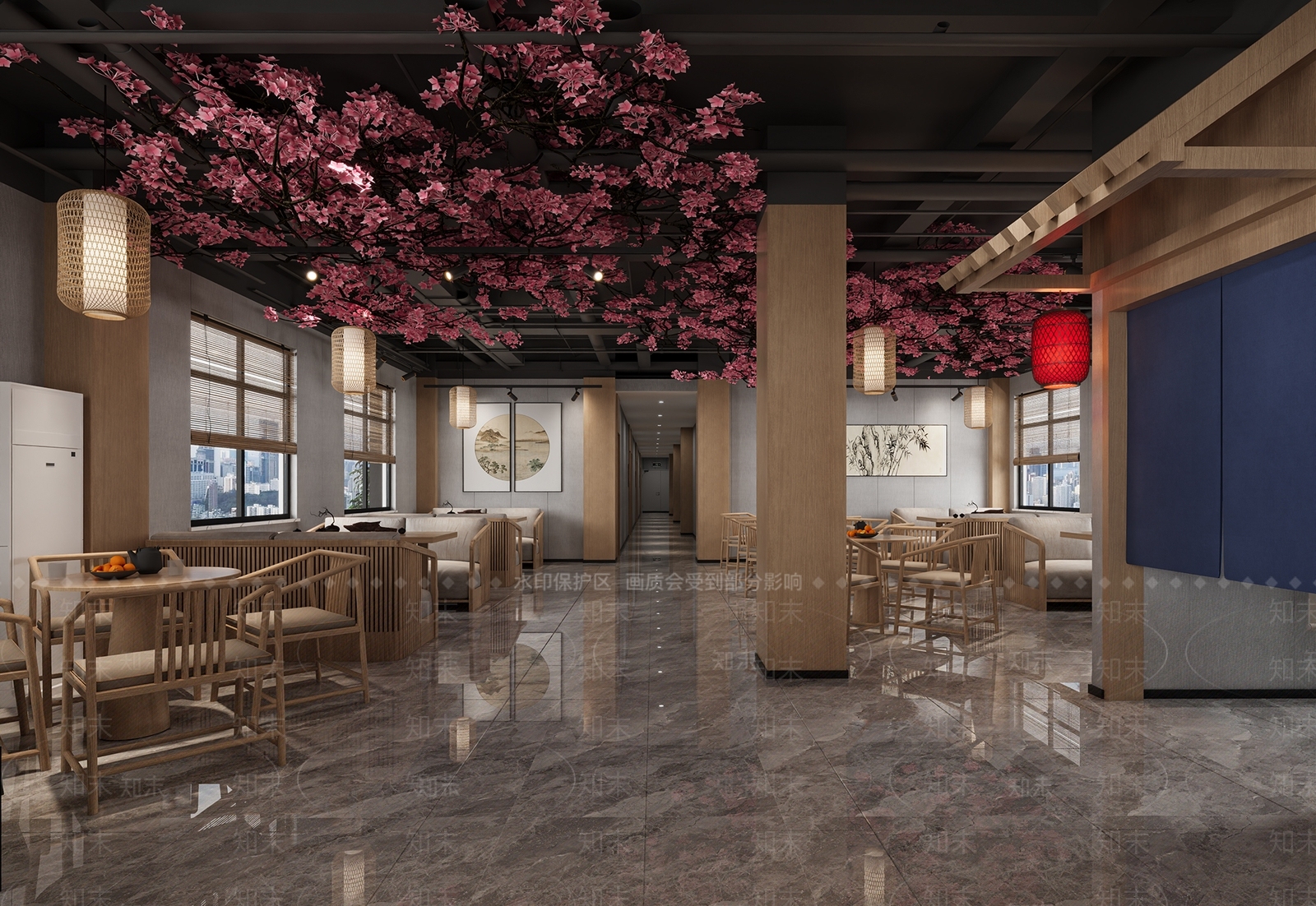新中式休息区3D模型下载【ID:1144235363】