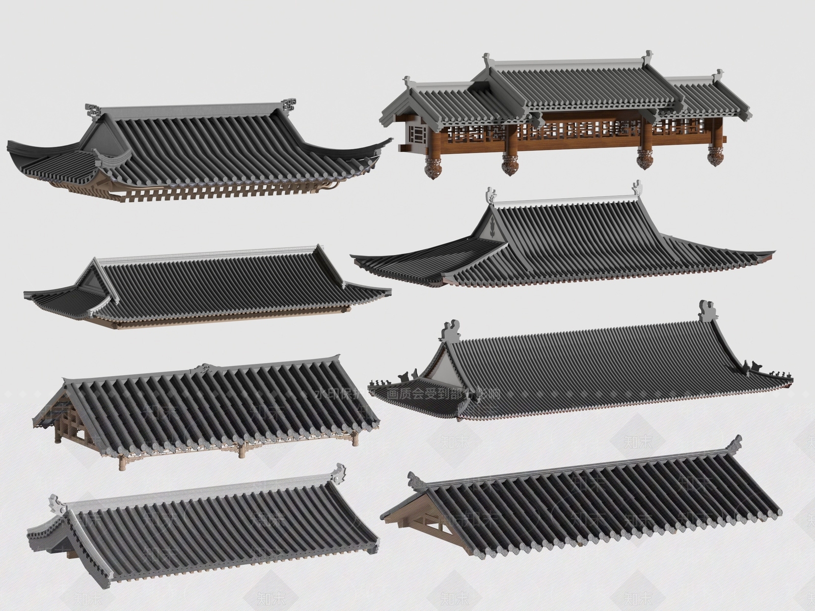 中式屋顶3D模型下载【ID:1144237017】