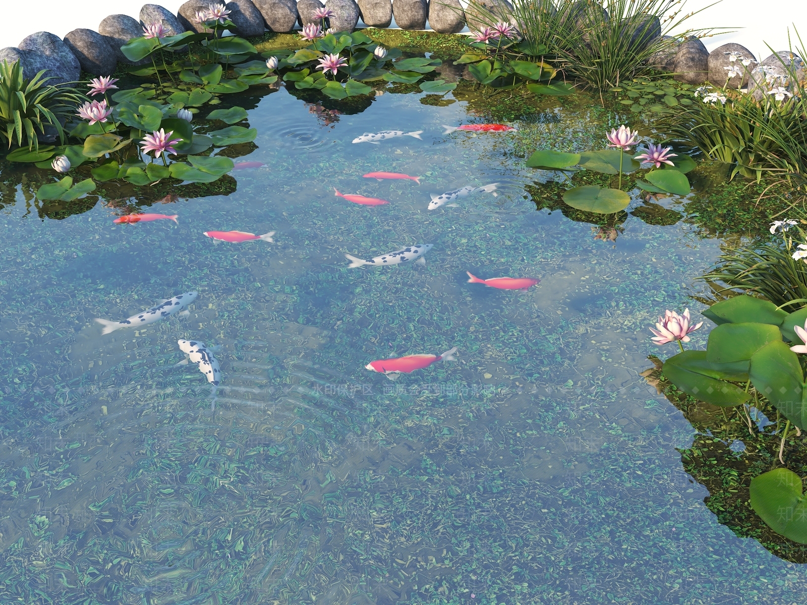 现代景观水池3D模型下载【ID:1144238677】