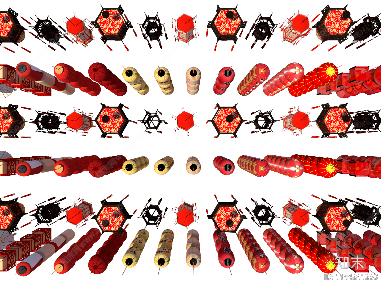 中式灯笼SU模型下载【ID:1144241233】