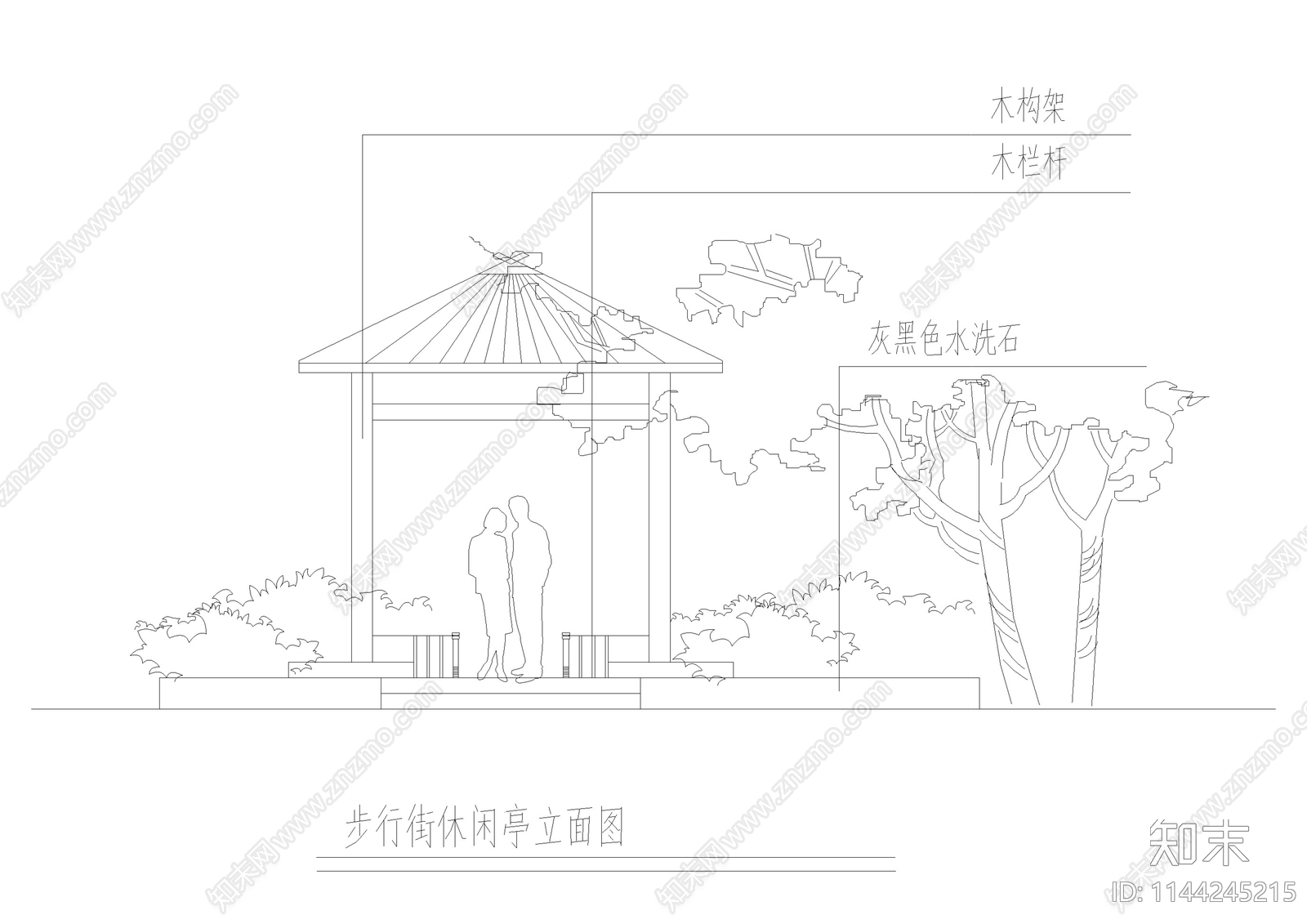 商业街区景观cad施工图下载【ID:1144245215】