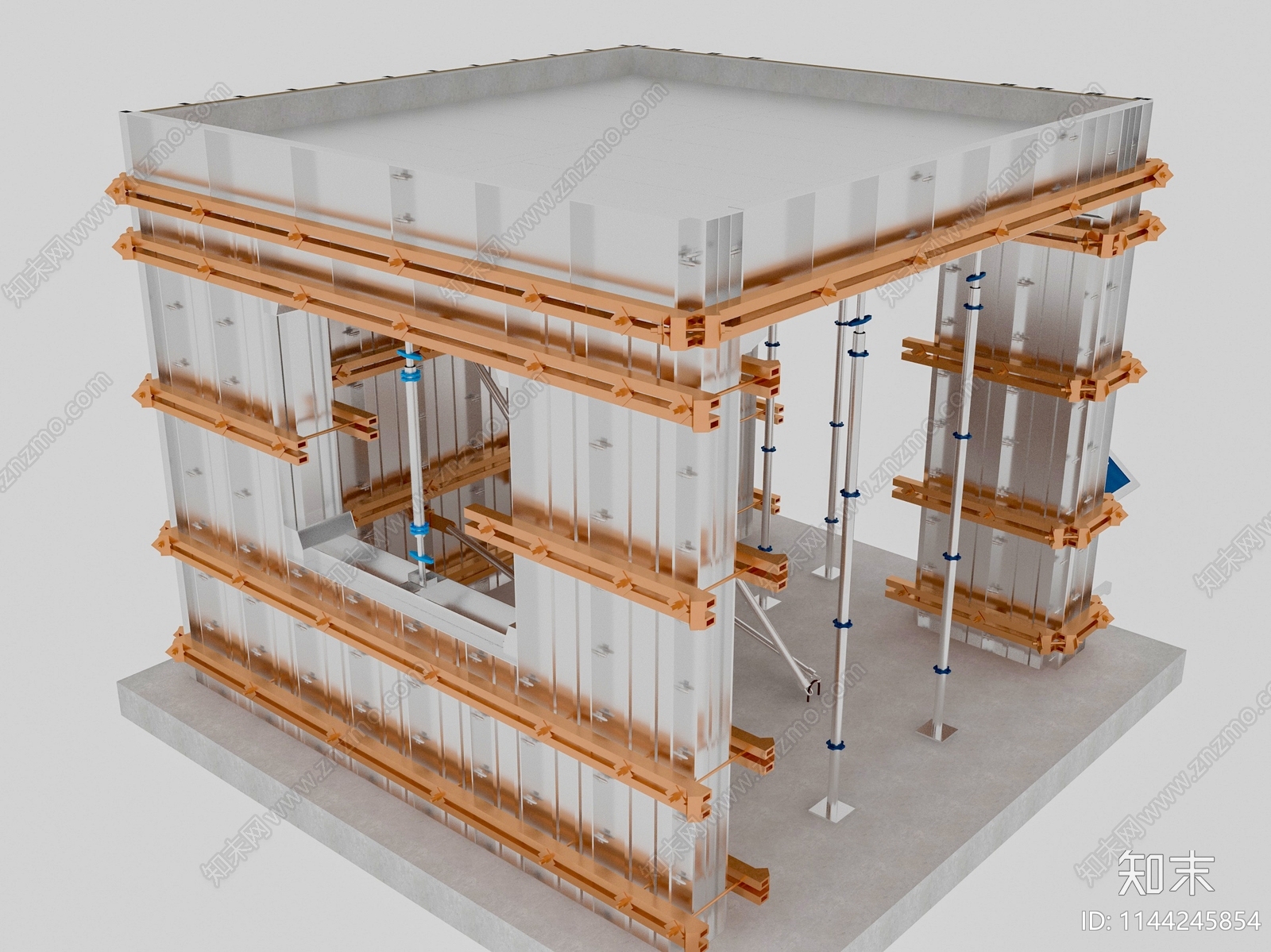 现代室内建筑铝模施工样板工地SU模型下载【ID:1144245854】