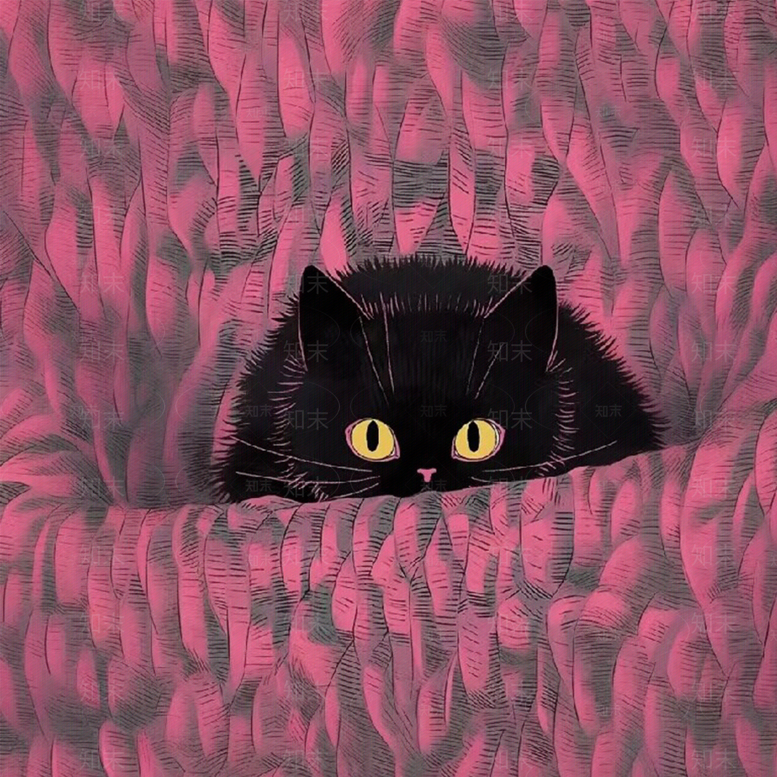 可爱猫咪儿童卡通装饰画贴图下载【ID:1144248115】