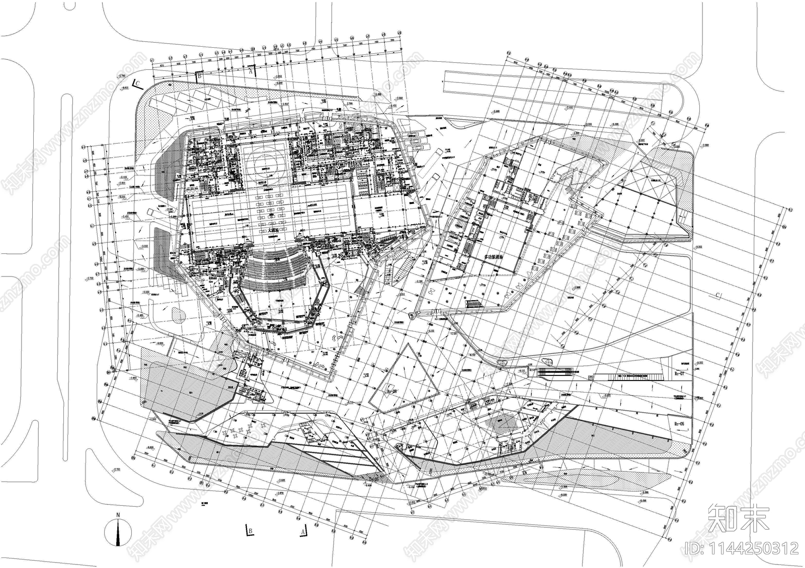 广州歌剧院建筑cad施工图下载【ID:1144250312】