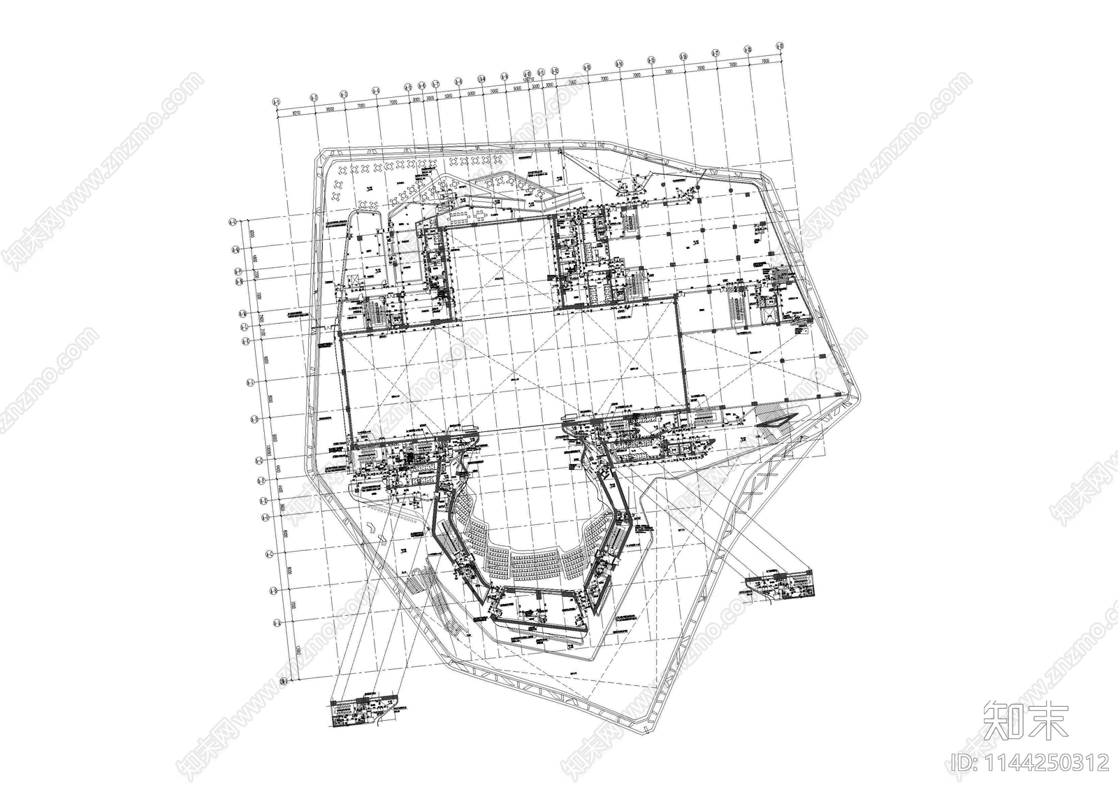 广州歌剧院建筑cad施工图下载【ID:1144250312】