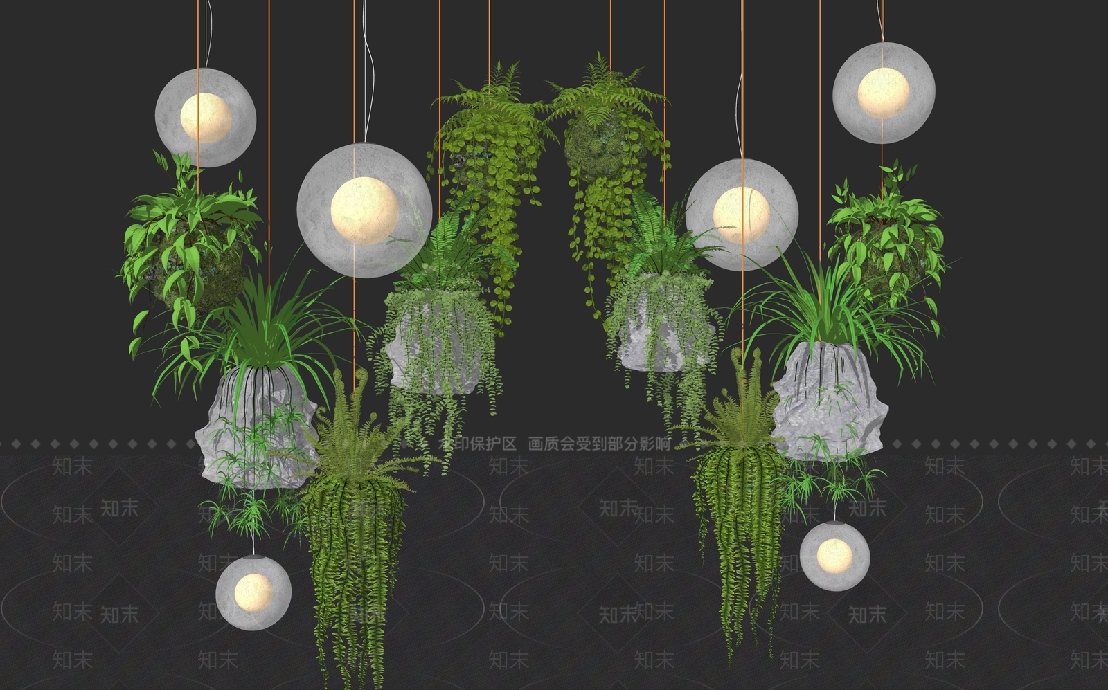 吊篮盆栽SU模型下载【ID:1144250844】