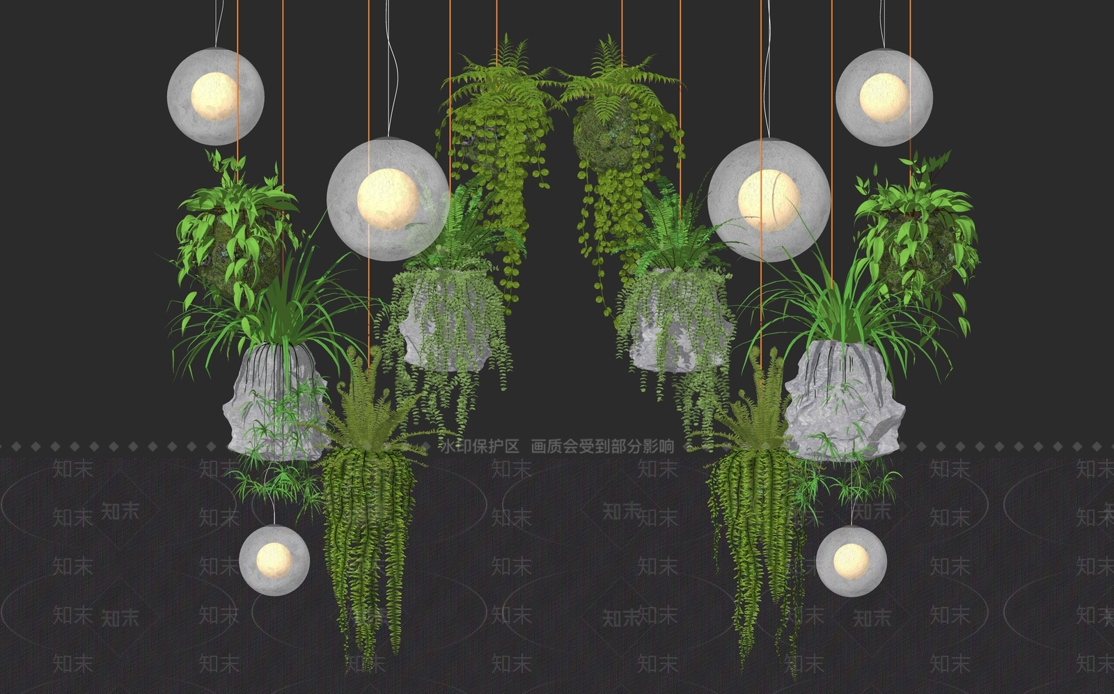 吊篮盆栽SU模型下载【ID:1144250844】