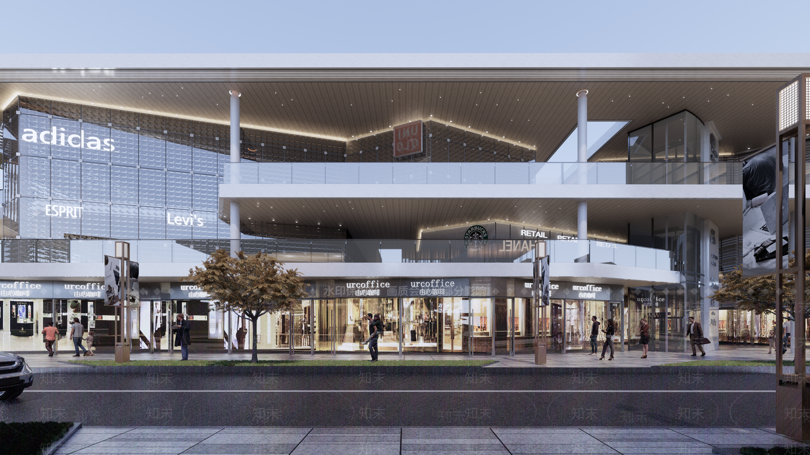 现代商业多层SU模型下载【ID:1144252551】