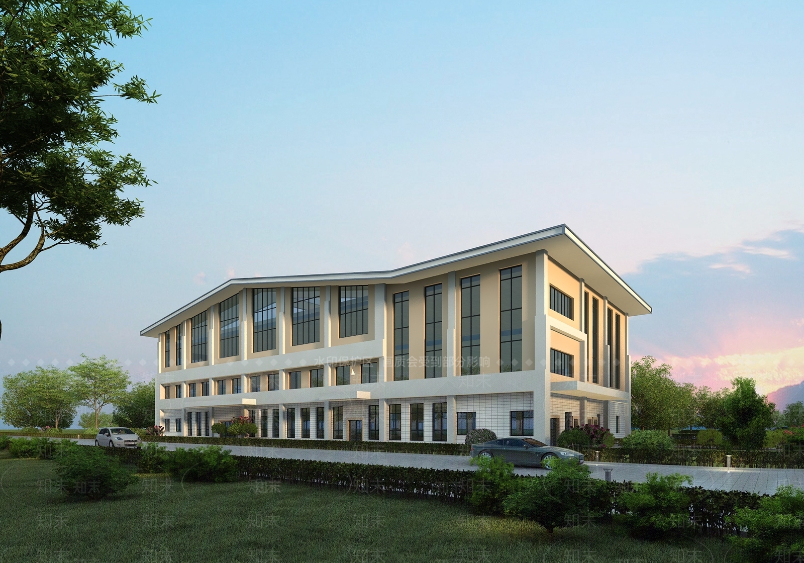 现代学校外观3D模型下载【ID:1144252793】