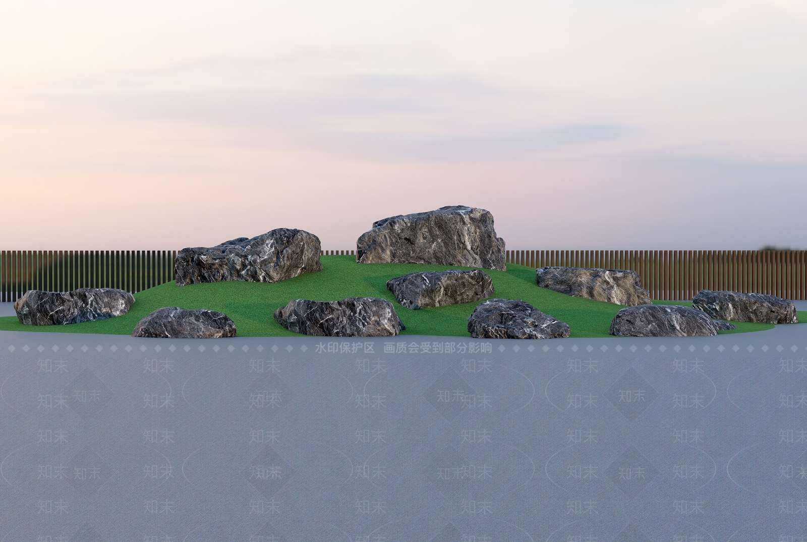 现代假山石头SU模型下载【ID:1144253490】